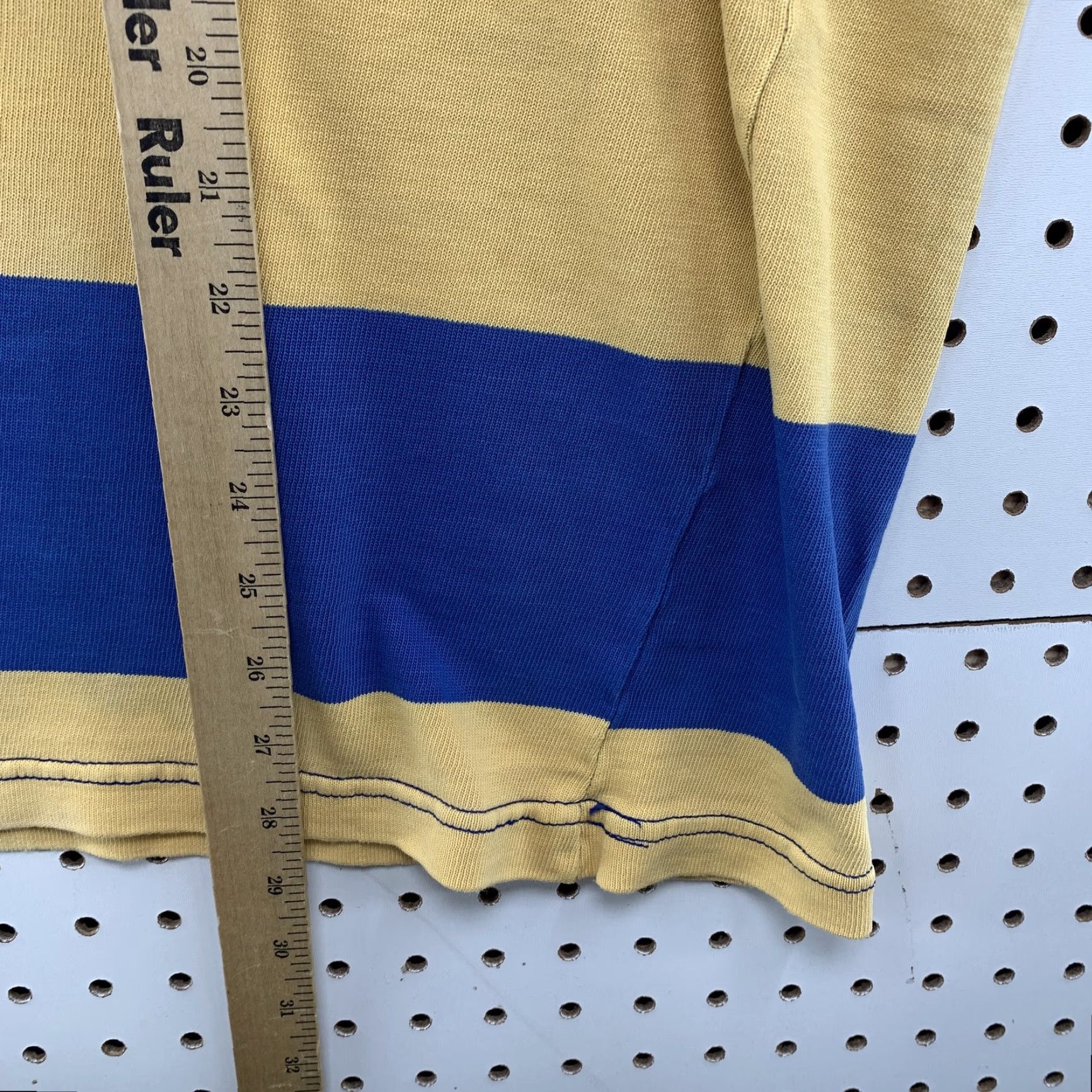 Vintage VINTAGE Rugby Polo Shirt Mens Striped Cotton Blue Yellow Size US XXL / EU 58 / 5 - 6 Thumbnail
