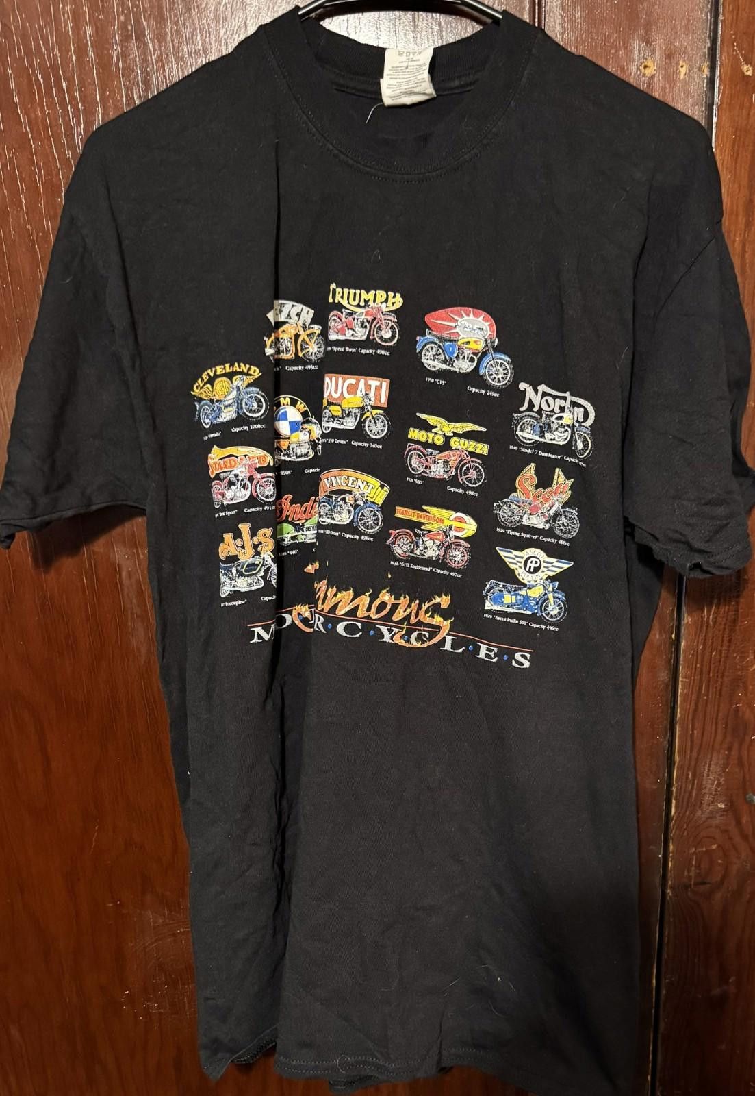 Other Famous Vintage Motorcycles T-Shirt Men Sz L Black BMW Harley Size ONE SIZE - 1 Thumbnail