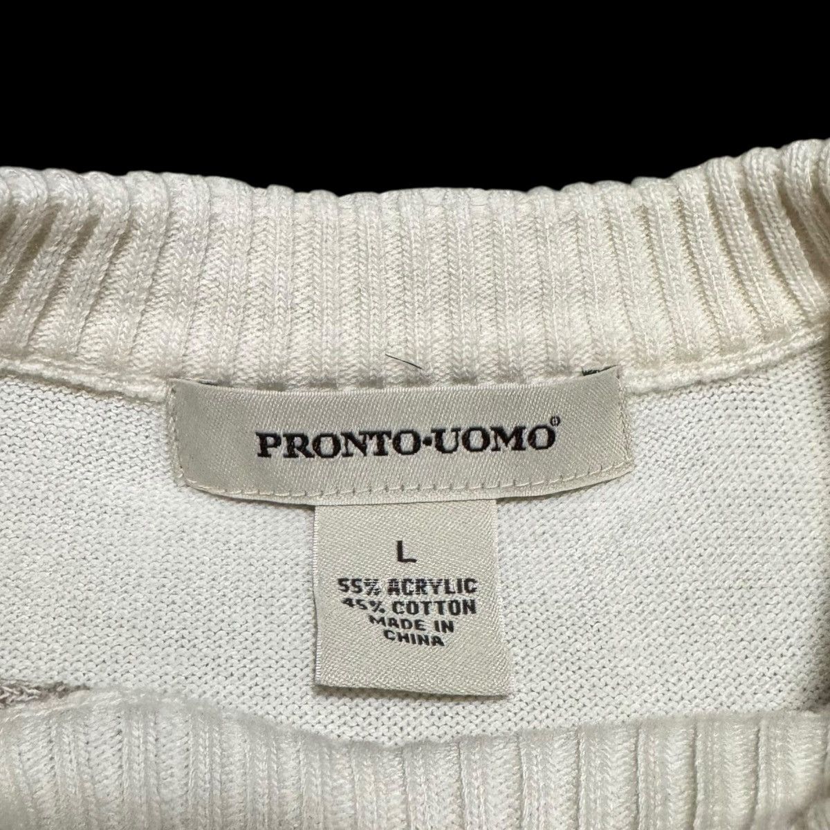 Pronto Uomo Pronto Uomo Multicolor Cable Knit Stained Crewneck Sweater L Size US L / EU 52-54 / 3 - 5 Thumbnail