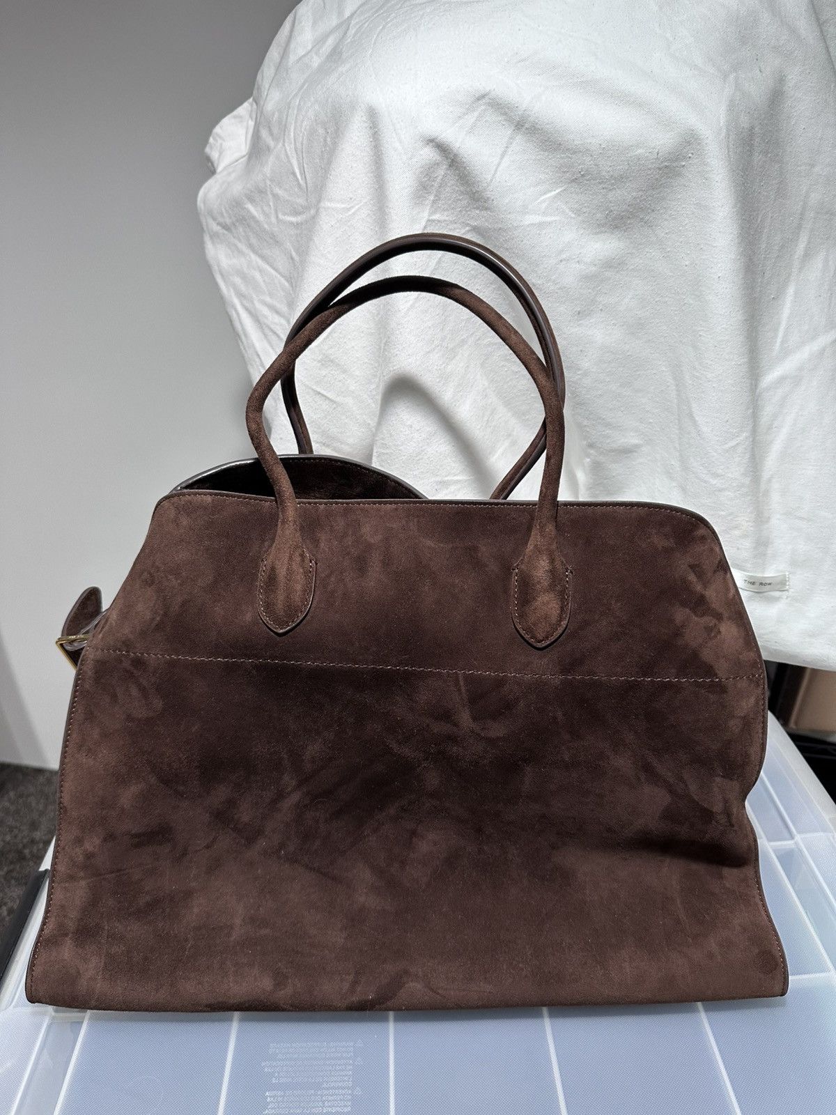 The Row The Row Soft Margaux 17 Brown Suede Leather Top Handle Bag Size ONE SIZE - 23 Thumbnail
