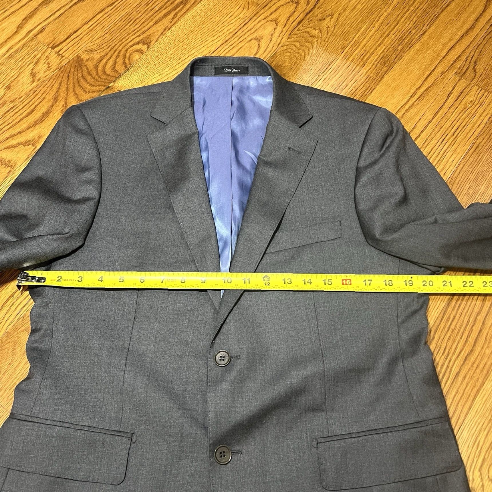 Vintage Enzo Tovare Blazer Mens 40S Gray Wool Jacket Size 40R - 3 Thumbnail