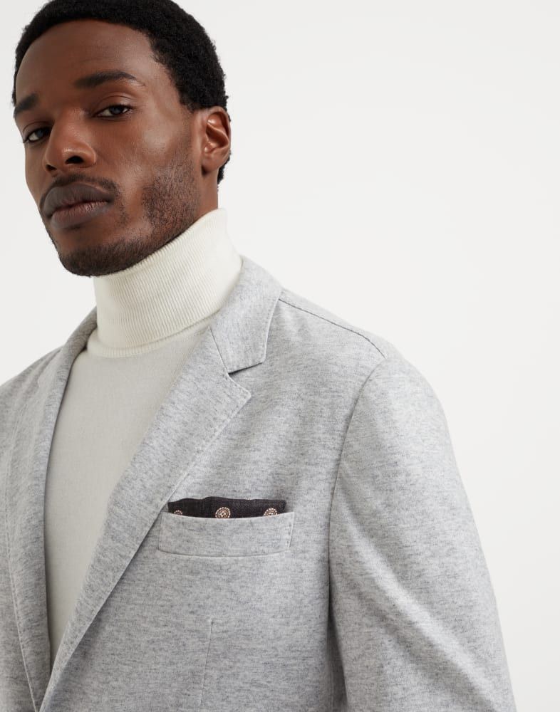 Brunello Cucinelli o1w1db10825 Cashmere Suit-Type Jacket in Grey Size US M / EU 48-50 / 2 - 2 Thumbnail