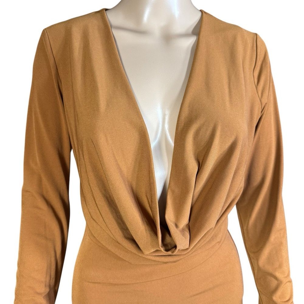 Zara NWT New Zara Cowl Neck Brown Mini Dress Size M Size M / US 6-8 / IT 42-44 - 4 Thumbnail