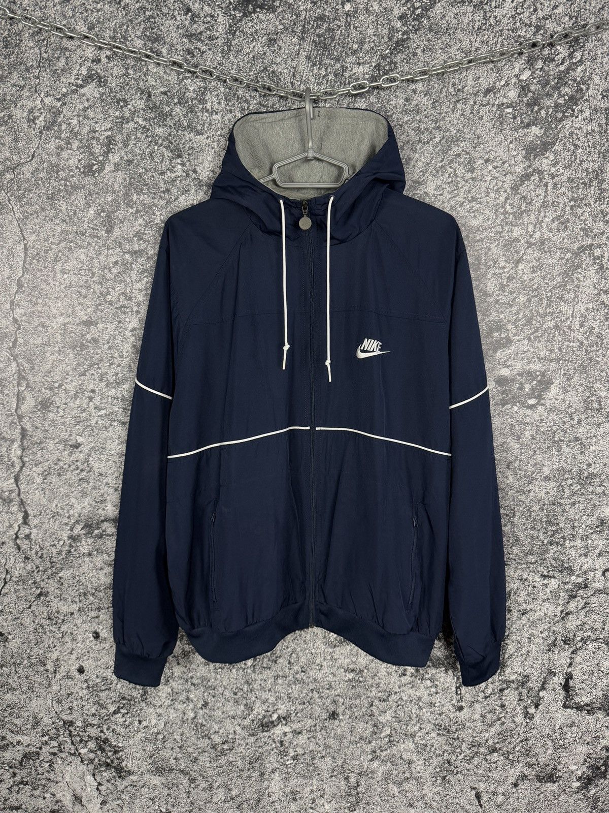 Nike Nike Vintage Full Zip Track Hooded Jacket Streetwear Size XL Size US XL / EU 56 / 4 - 1 Thumbnail