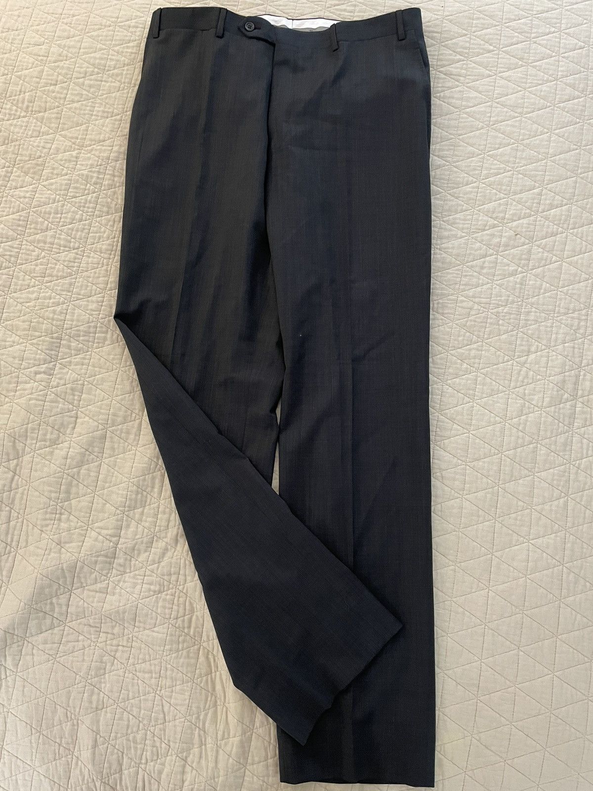 Canali Travel Flat Front Wool Trouser Size 36R - 2 Thumbnail
