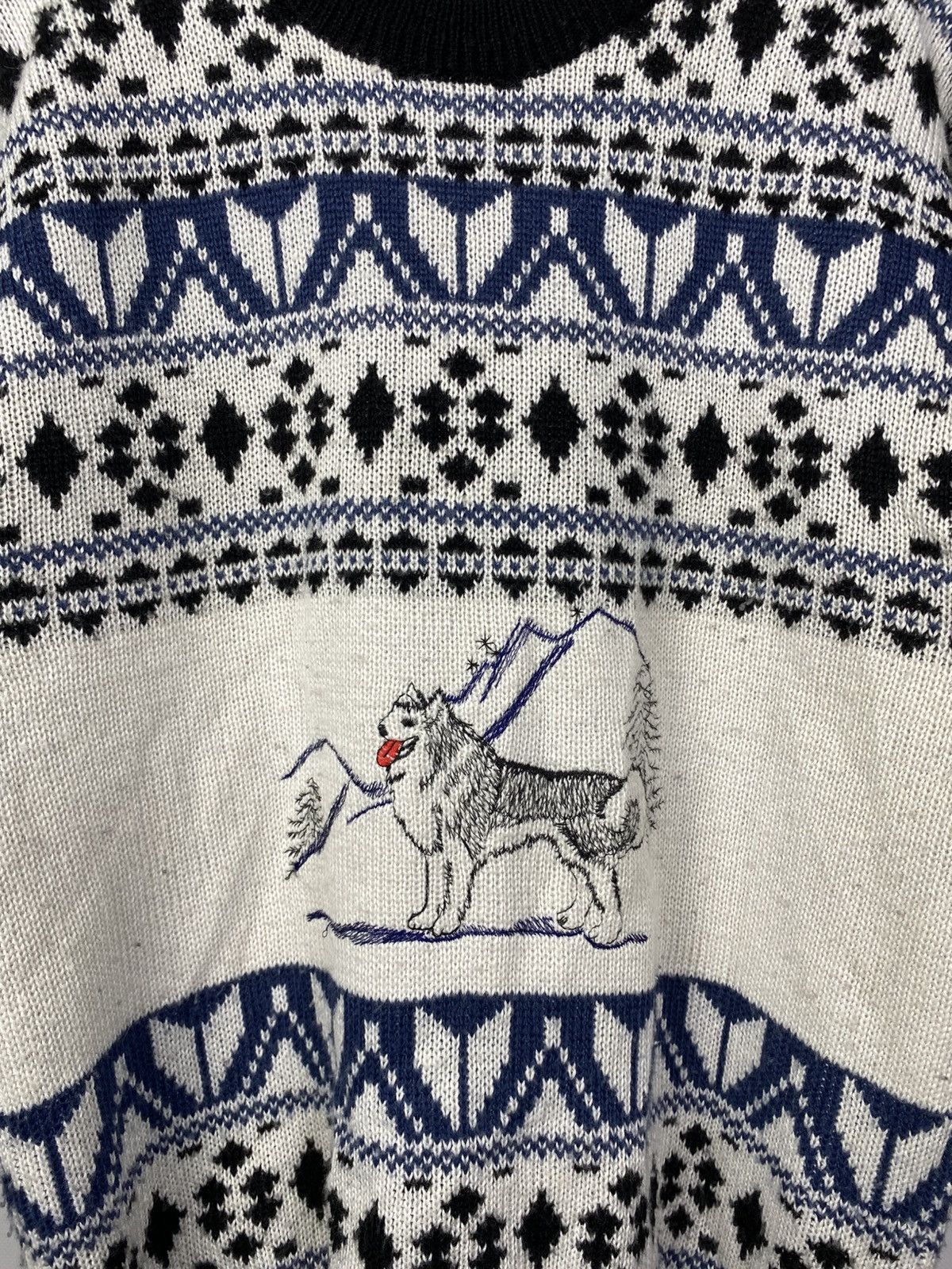 Japanese Brand × Vintage CRAZY VINTAGE 80s ART ALASKA Dog Husky SWEATER Japanese Size US S / EU 44-46 / 1 - 3 Thumbnail