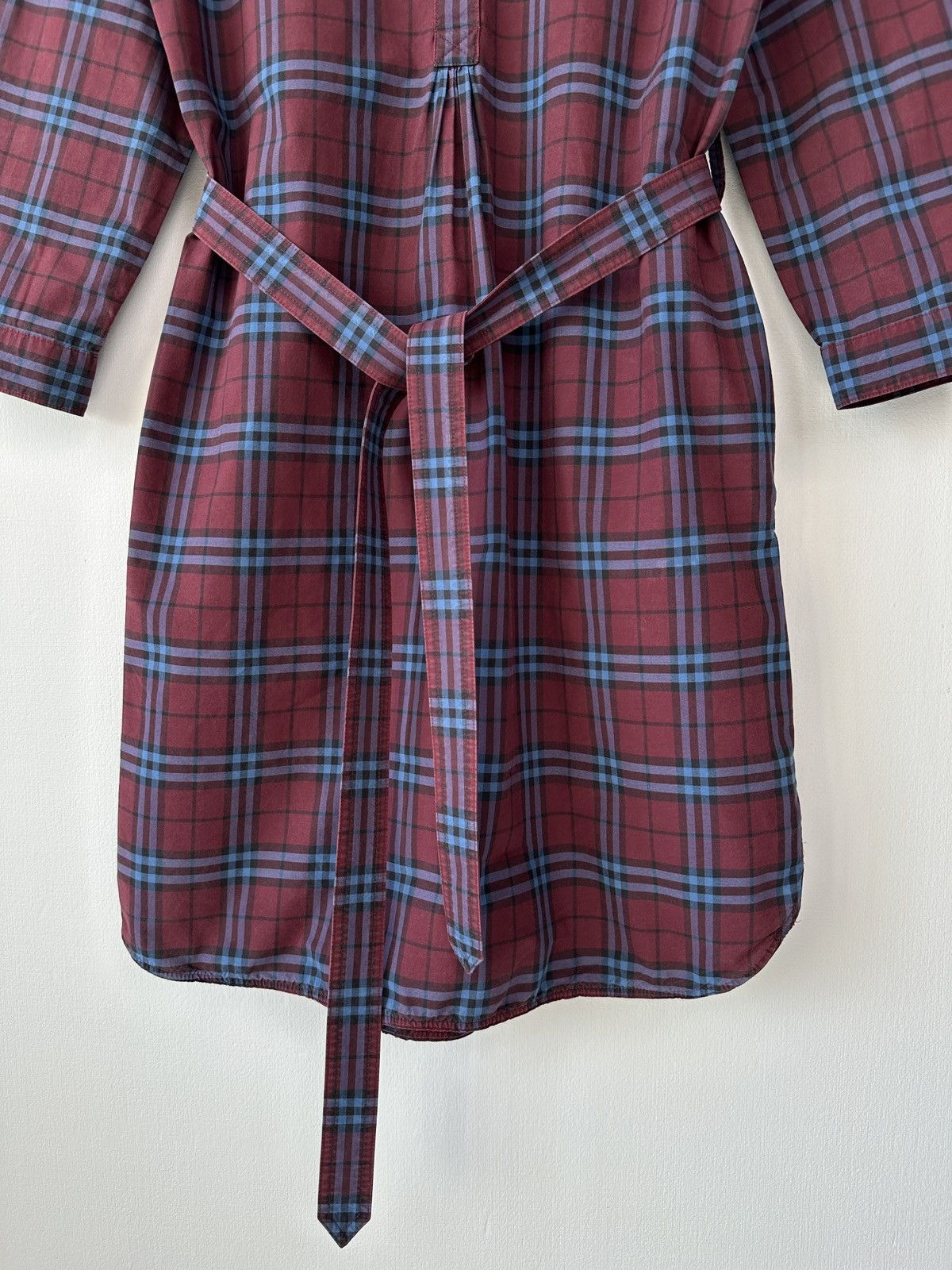 Burberry BURBERRY Plaid Shirt Dress Burgundy Check Cotton Belted US 4 Size XS / US 0-2 / IT 36-38 - 4 Thumbnail