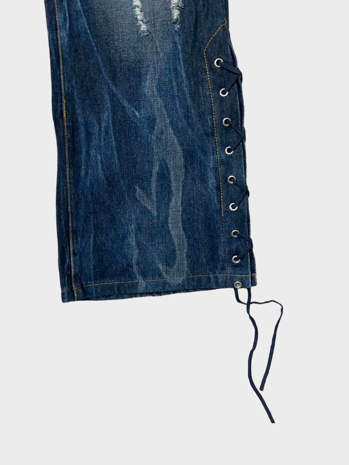 If Six Was Nine Flared Sho Bernings Lace Distressed Style Denim Size US 31 - 7 Thumbnail