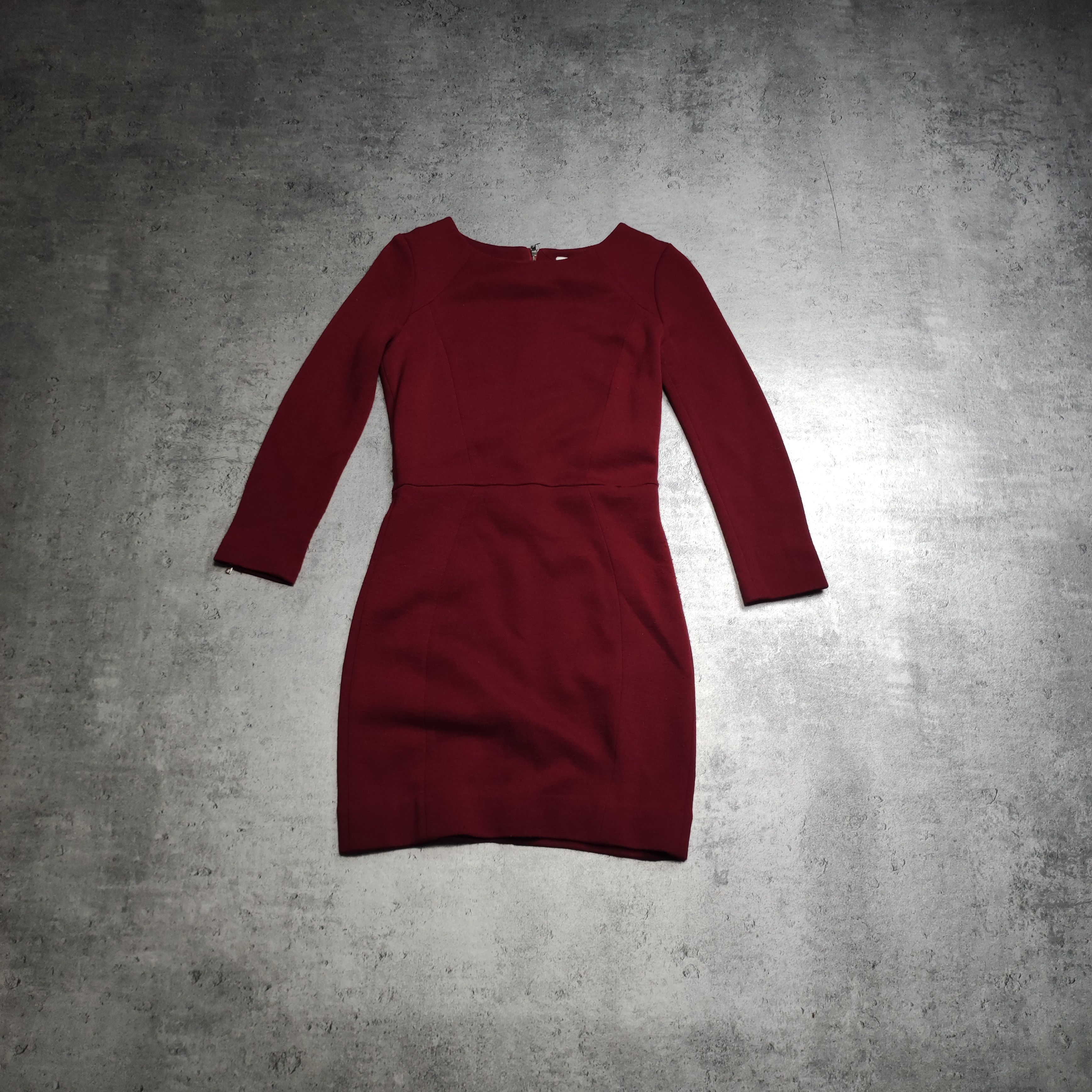 Sandro RARE Sandro Paris Wool Burgundy Midi Dress Size S / US 4 / IT 40 - 1 Thumbnail