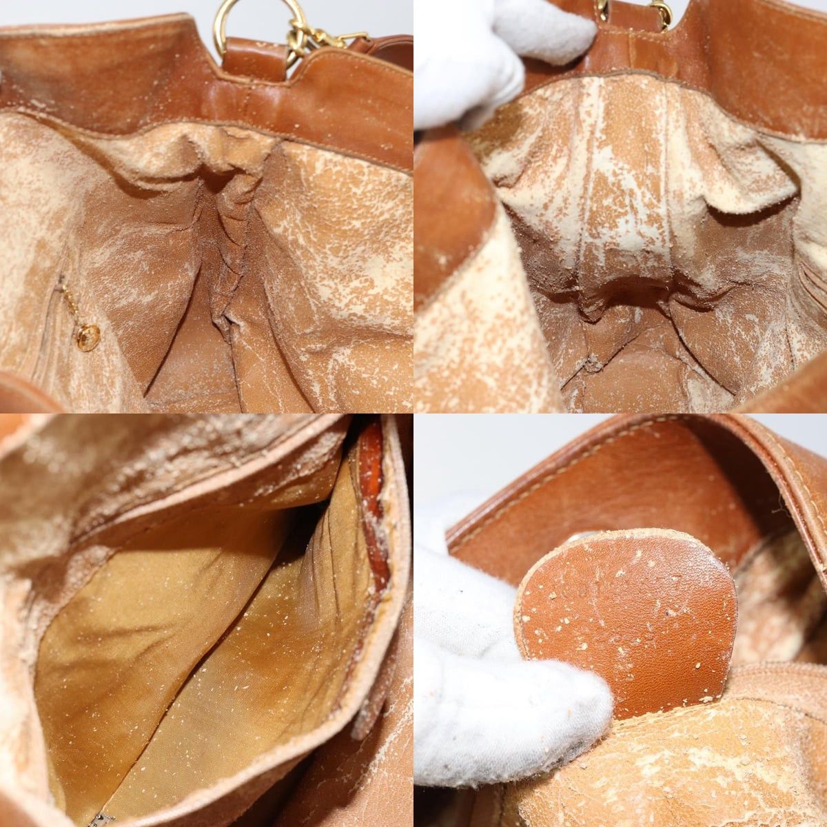 Gucci GUCCI Bamboo Handbag Leather Beige Silver 001 001 Size ONE SIZE - 12 Thumbnail