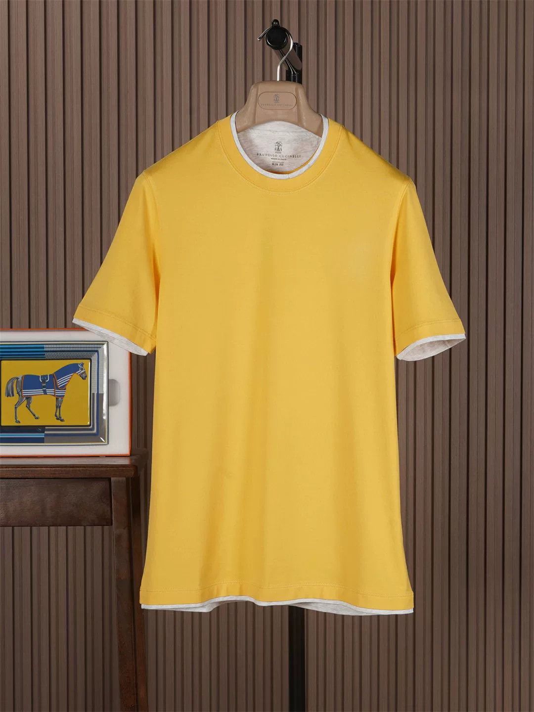 Brunello Cucinelli Brunello Cucinelli Men's Yellow T-shirt Size US S / EU 44-46 / 1 - 1 Thumbnail