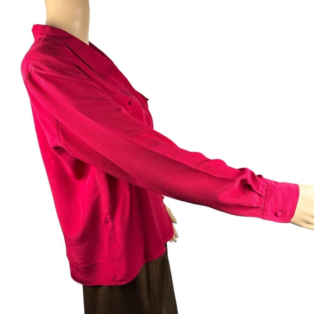 Other Vintage Blouseworks 100% Silk Red Long Sleeve Shirt Size M Size M / US 6-8 / IT 42-44 - 3 Thumbnail