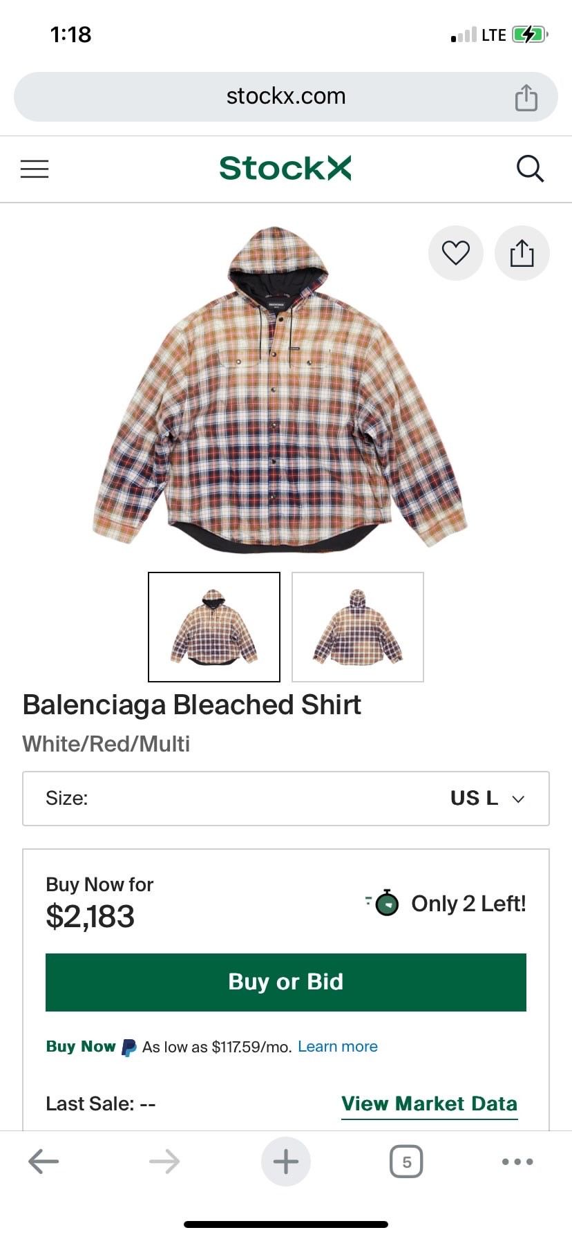 Balenciaga Balenciaga Bleached Padded Flannel Shirt Size US L / EU 52-54 / 3 - 3 Thumbnail