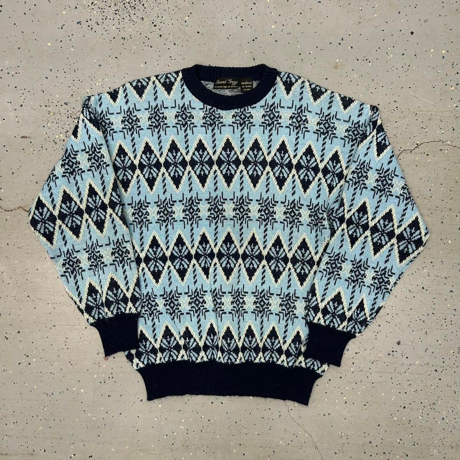 Other VTG 80s David Gregg blue sweater Size L / US 10 / IT 46 - 1 Thumbnail