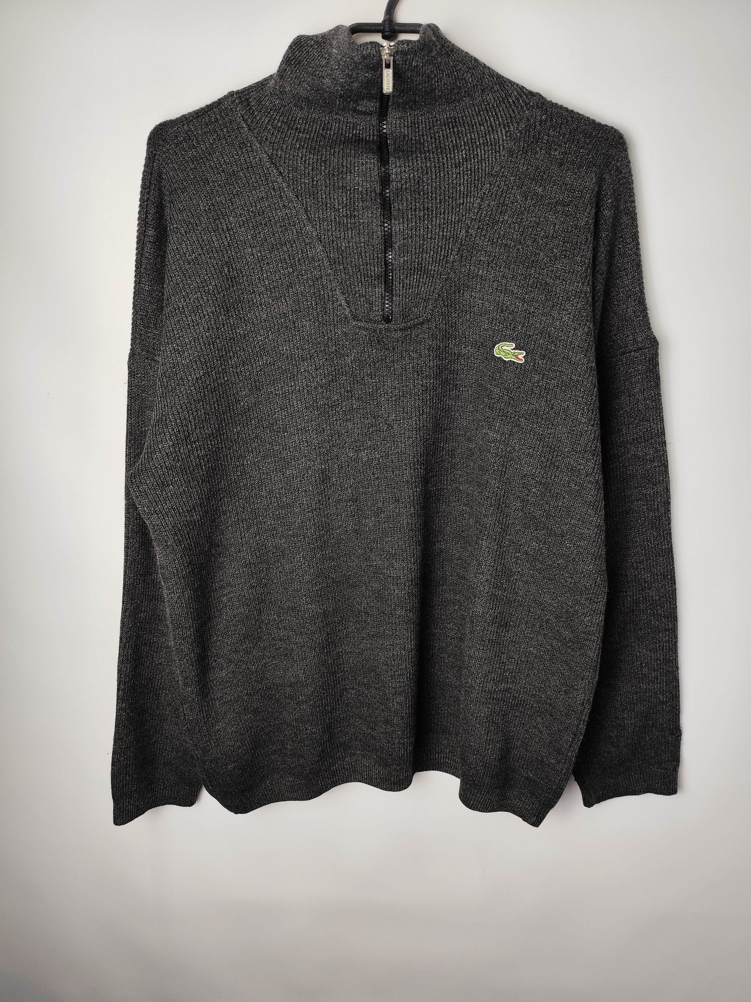 Vintage Lacoste 1/4 Zip Wool Knit Sweater 90s Old Money