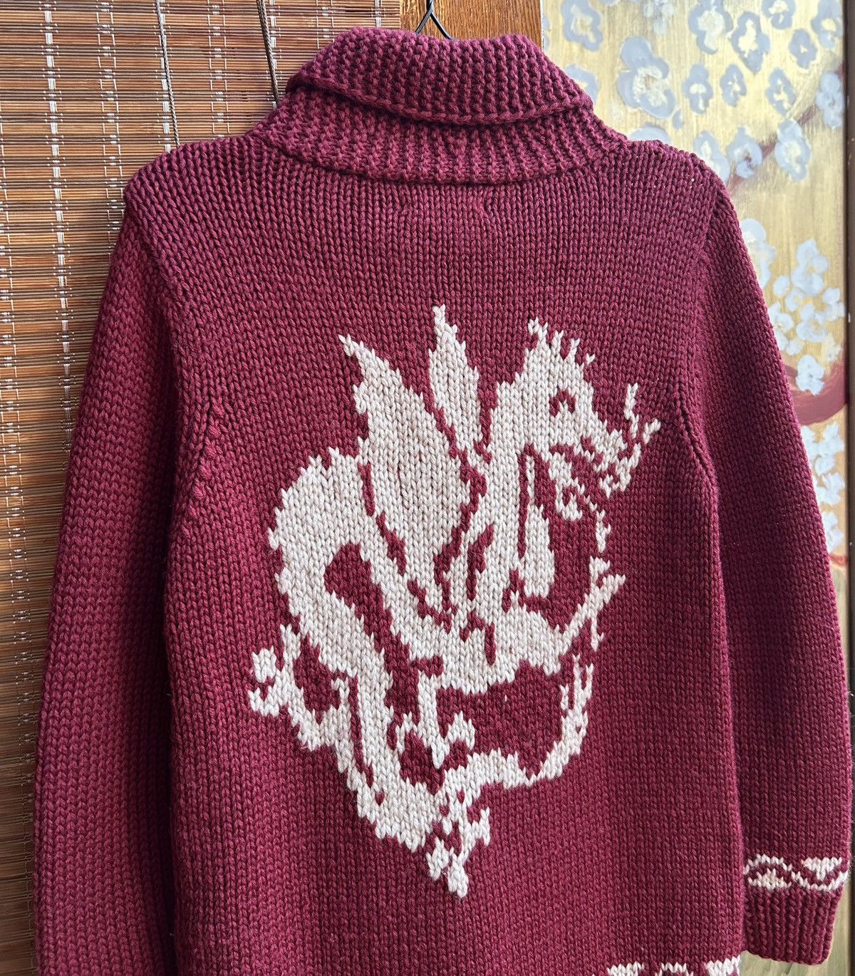 Full Count & Co. × Japanese Brand × Vintage Full Count Dragon Intarsia Knit Wool Zip Cowichan Cardigan Size US S / EU 44-46 / 1 - 3 Thumbnail
