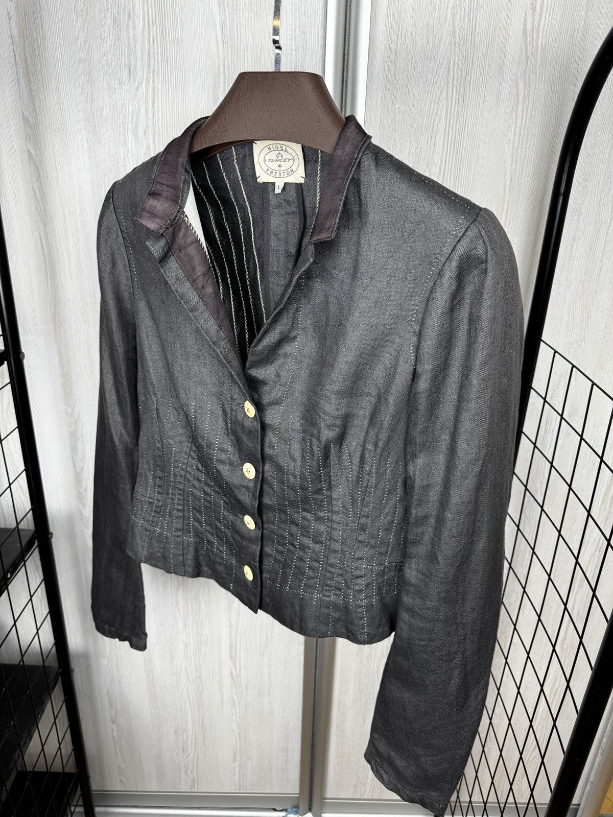 Other Nigel Preston Tercey Linen Cotton grey blazer jacket size L Size L / US 10 / IT 46 - 5 Thumbnail