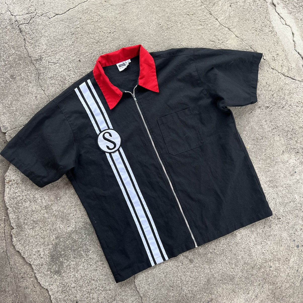Japanese Brand × Vintage VINTAGE WORK SHIRT ZIPPER🔥 Size US L / EU 52-54 / 3 - 3 Thumbnail