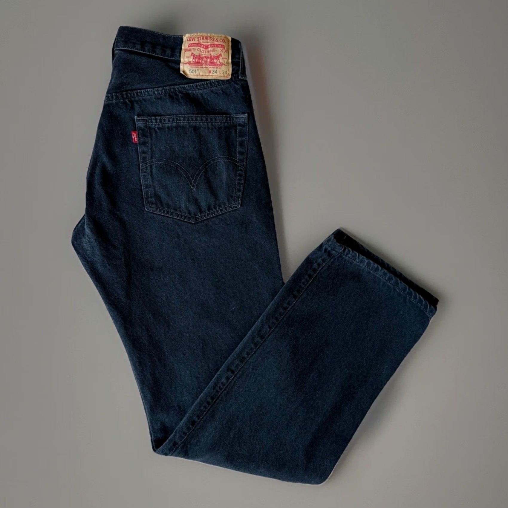 Levi's VINTAGE Levi's 501 Jeans Black Denim Straight Button Fly 32 Mens USA 90s Western Workwear NYC Size US 32 / EU 48 - 2 Thumbnail