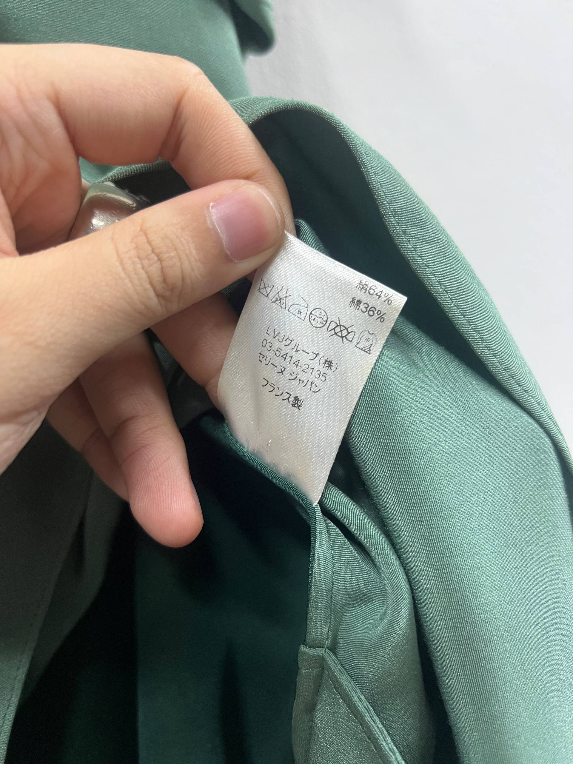 Celine Resort 2010 Celine By Phoebe Philo Paneled Green Dress Size XS / US 0-2 / IT 36-38 - 6 Thumbnail