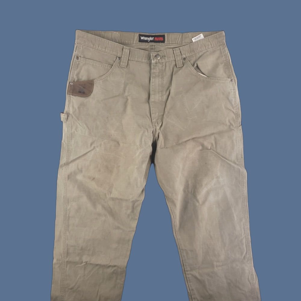Wrangler Wrangler Riggs Mens Pants 38x35 Brown Workwear Ripstop Carpenter Distressed Size US 38 / EU 54 - 1 Thumbnail