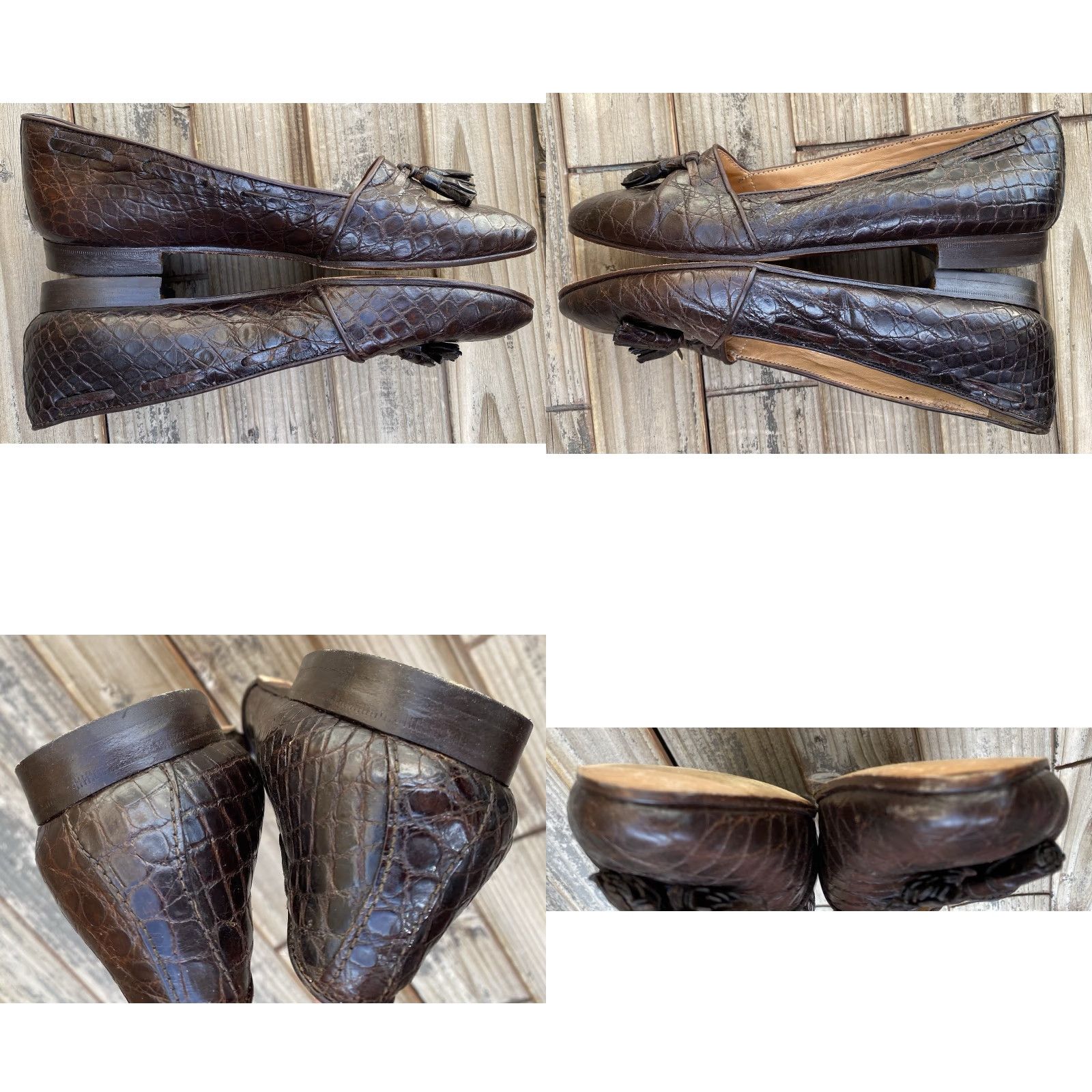 Ralph Lauren Ralph Lauren Vintage Alligator Embossed Leather Tassel Flat Women Size 6.5 AA Brown Leather Lining Narrow Outsole Vintage Yes Shoes Size US 7 / IT 37 - 9 Thumbnail