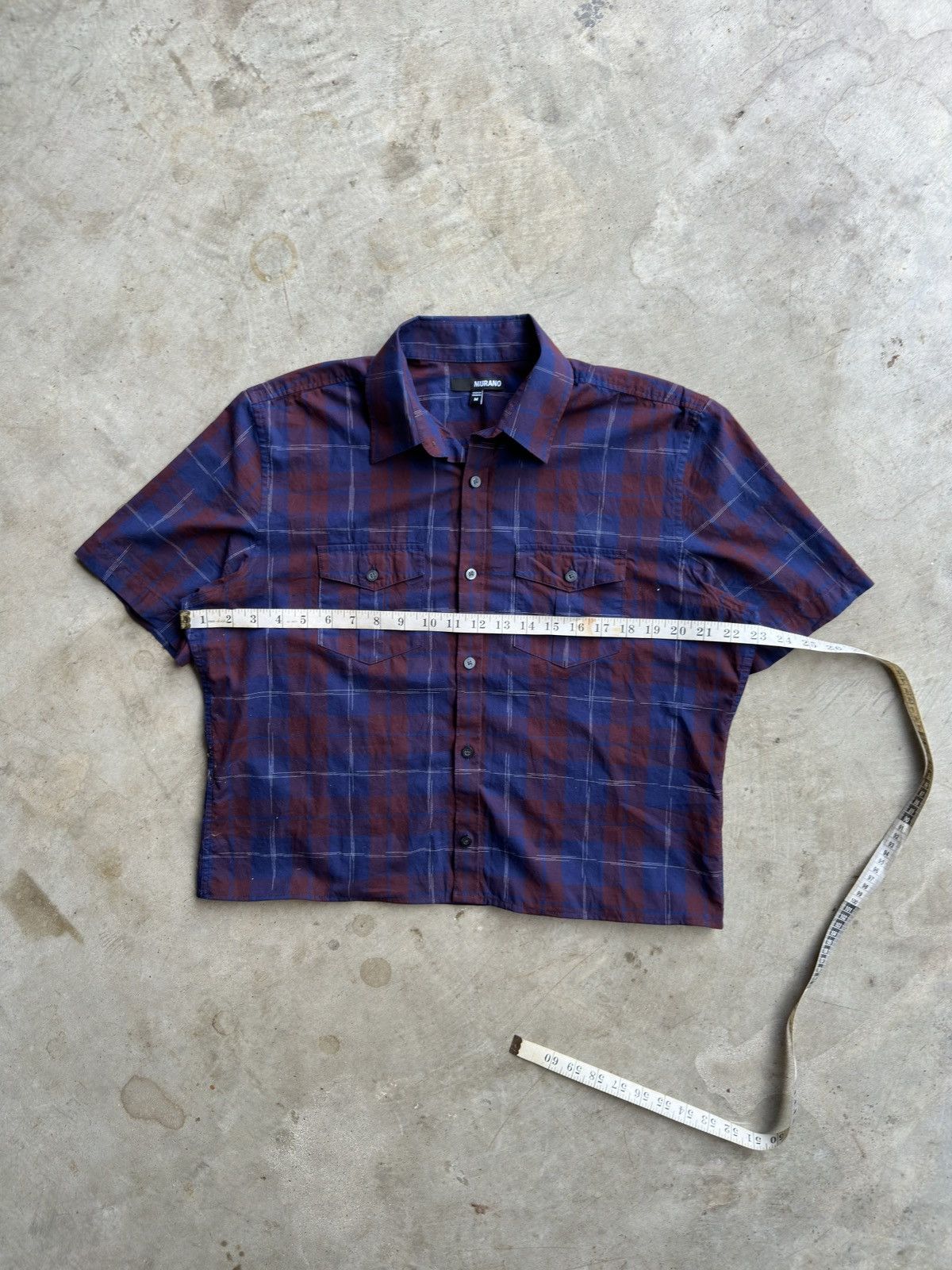 Murano Vintage Cropped Plaid Button Down Shirt - S Size US S / EU 44-46 / 1 - 4 Thumbnail