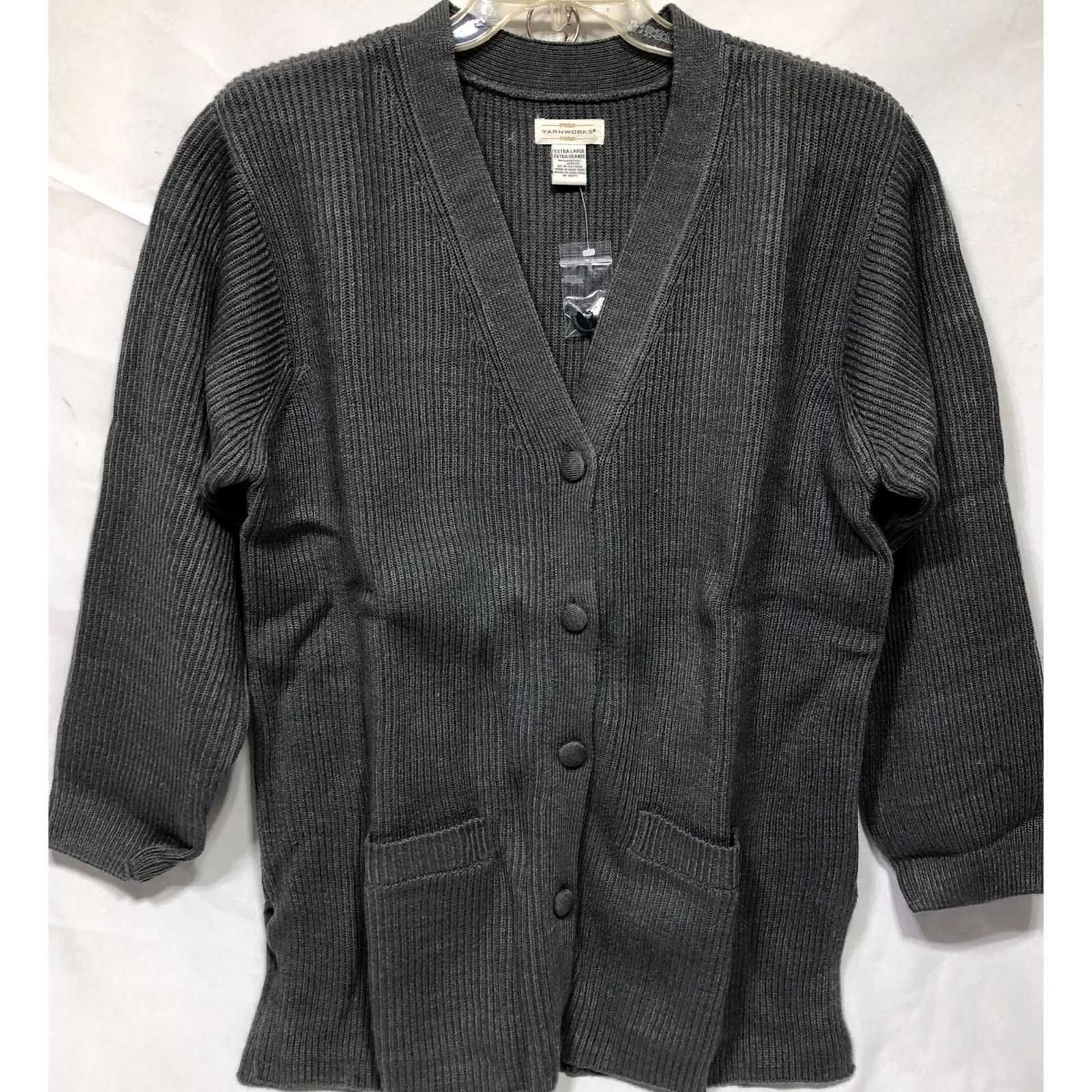 Vintage VINTAGE Yarn Works Gray Cardigan Sweater XL LongSleeve Classic Capsule Size XL / US 12-14 / IT 48-50 - 6 Thumbnail