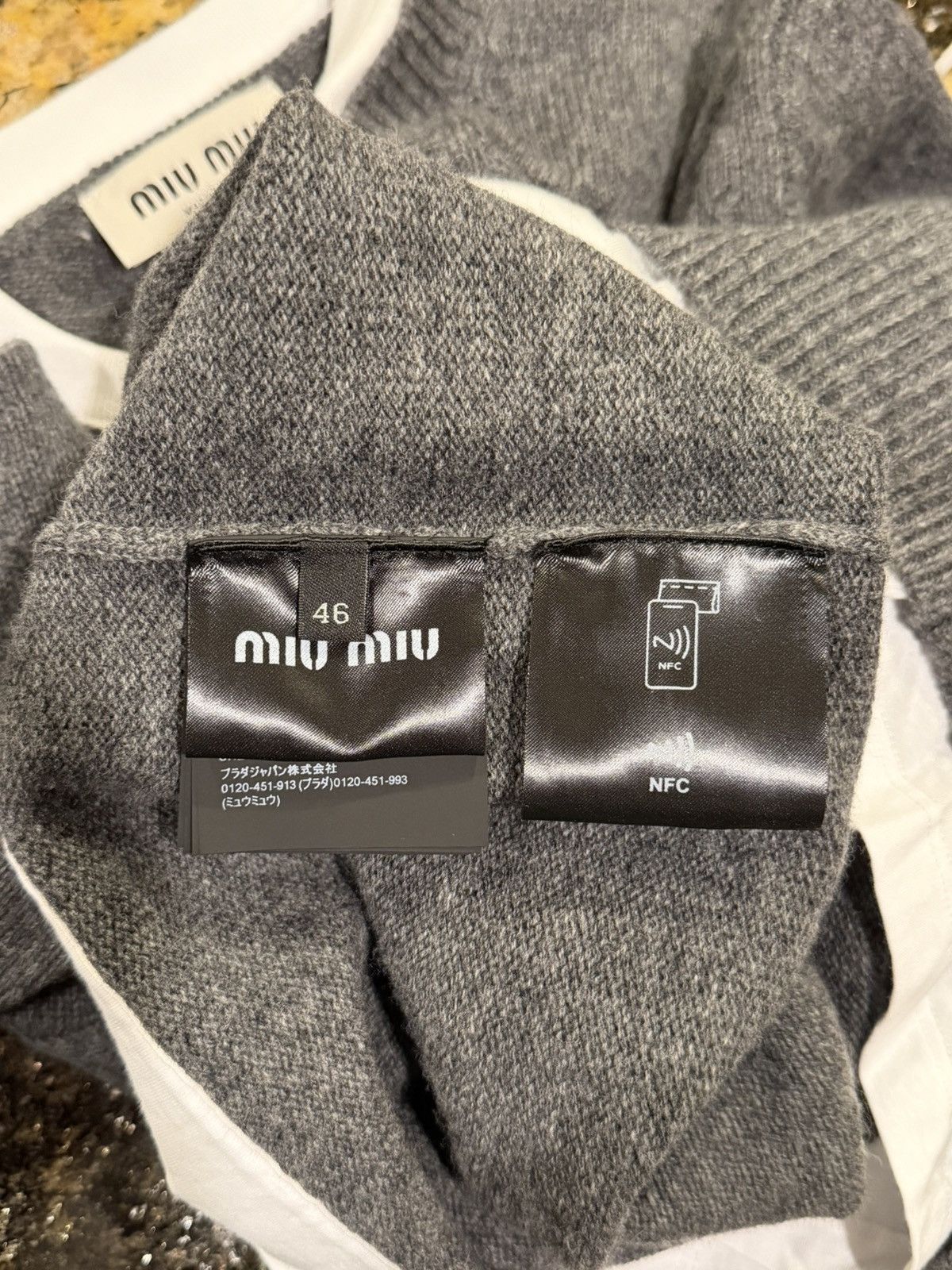 Miu Miu Miu Miu 2025 Cashmere Gray Double Layer V-Neck Sweater Size L / US 10 / IT 46 - 12 Thumbnail
