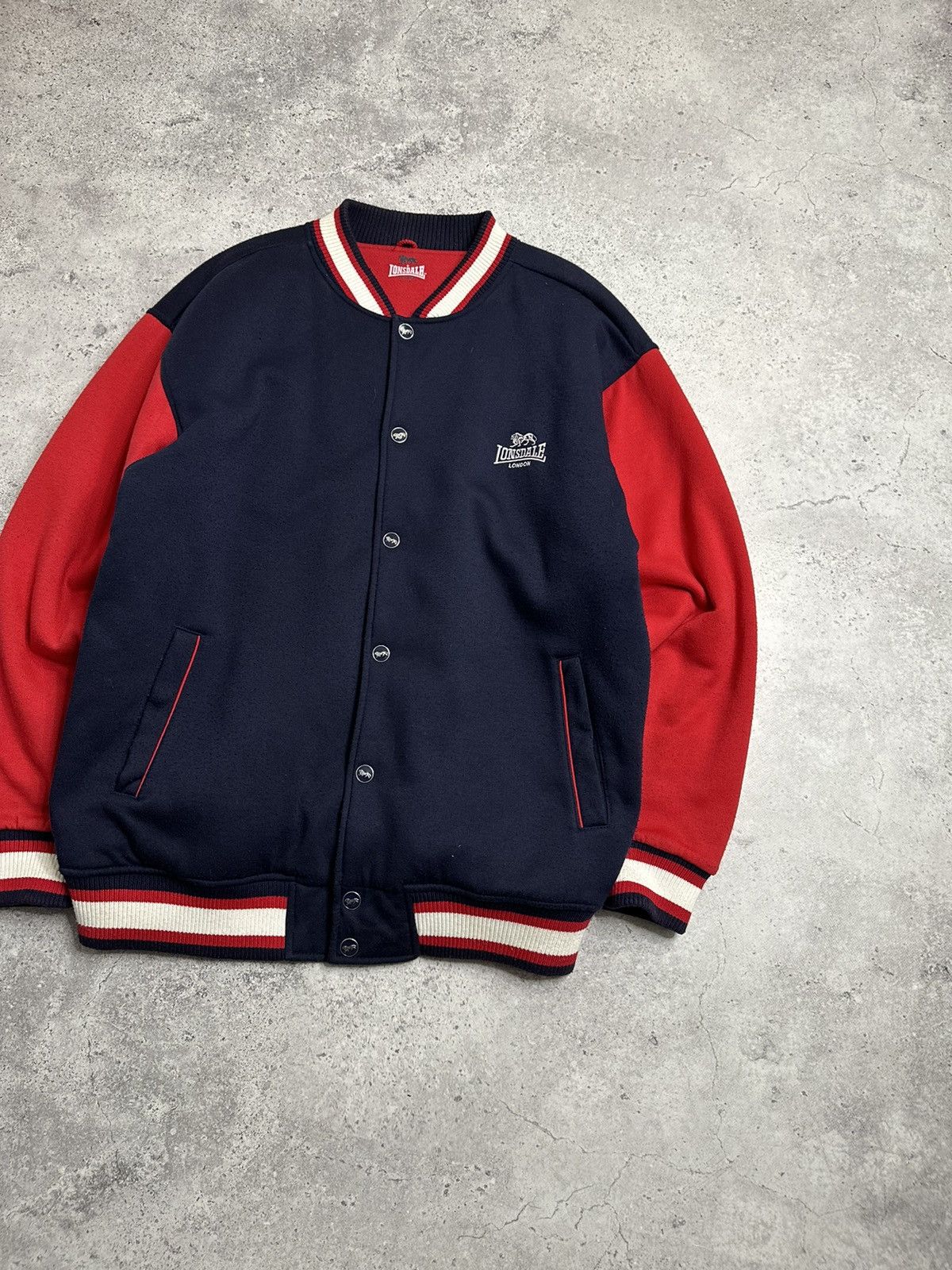 Lonsdale Lonsdale England Big Embroidered Logo Navy Bomber Jacket Size US XL / EU 56 / 4 - 7 Thumbnail