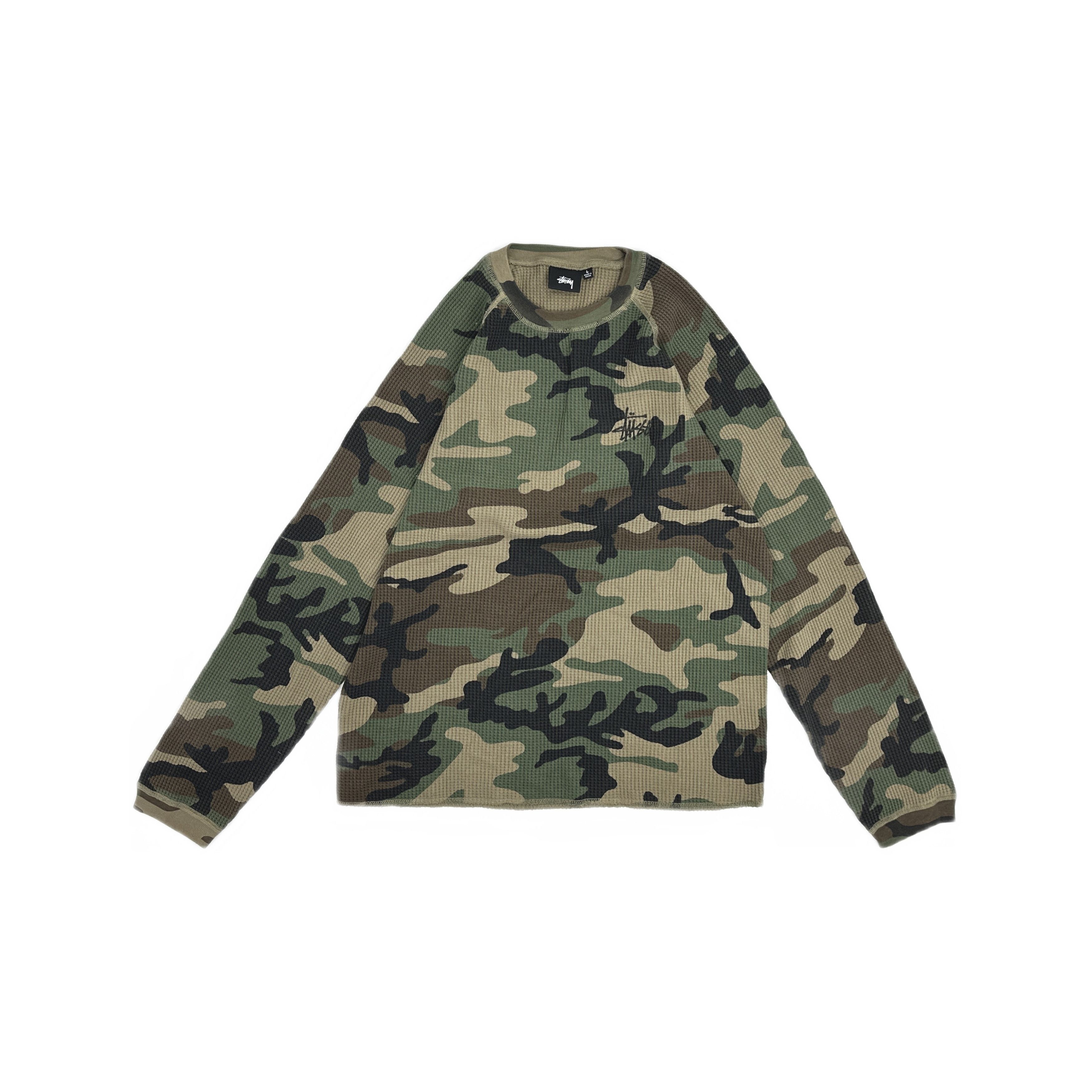 Stussy Stussy Raglan thermal 2 tone waffle knit LS tee SS25 | Grailed