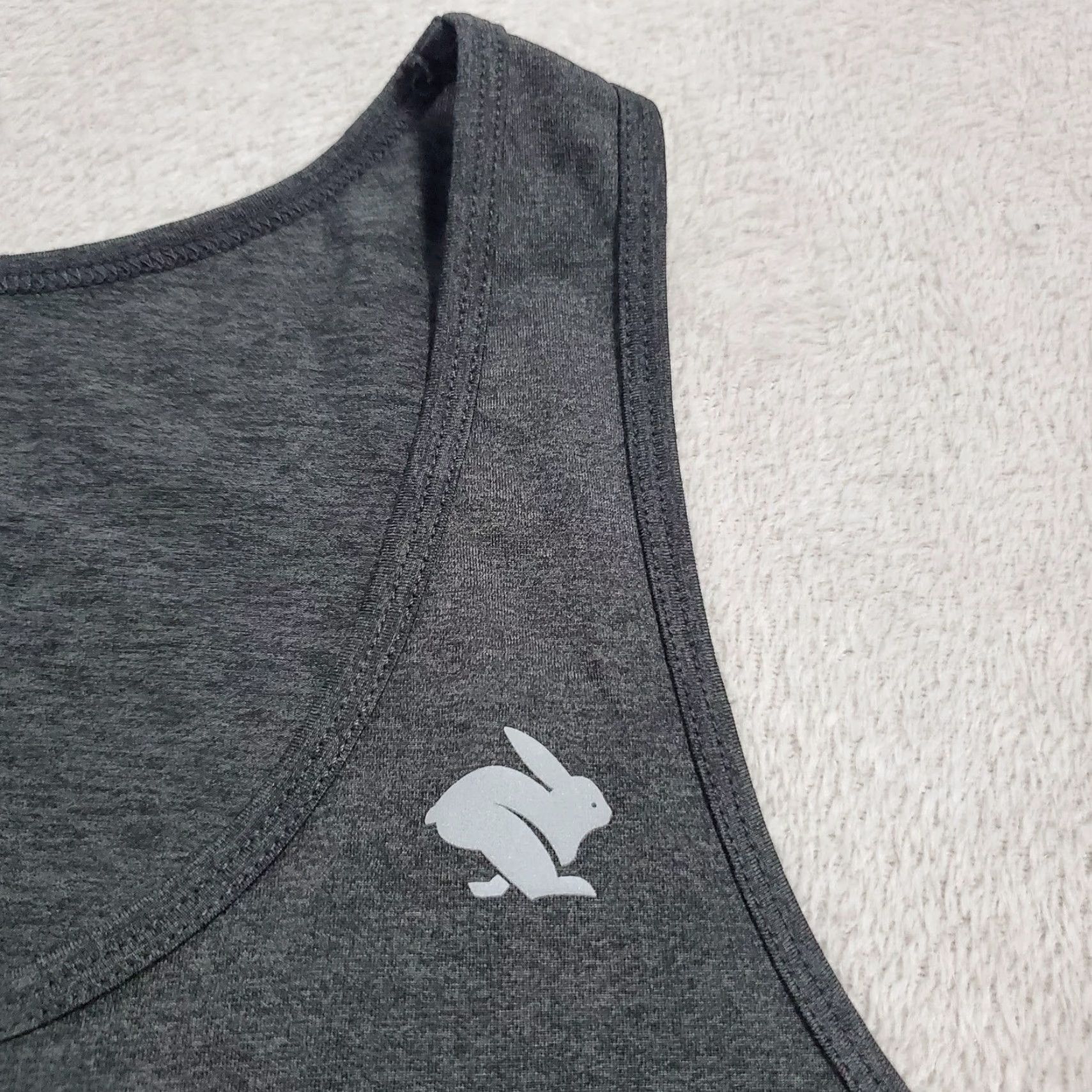 Vintage Rabbit Tank Top Women Large Charcoal Gray Global Running Day Graphic Shirt Size L / US 10 / IT 46 - 6 Thumbnail