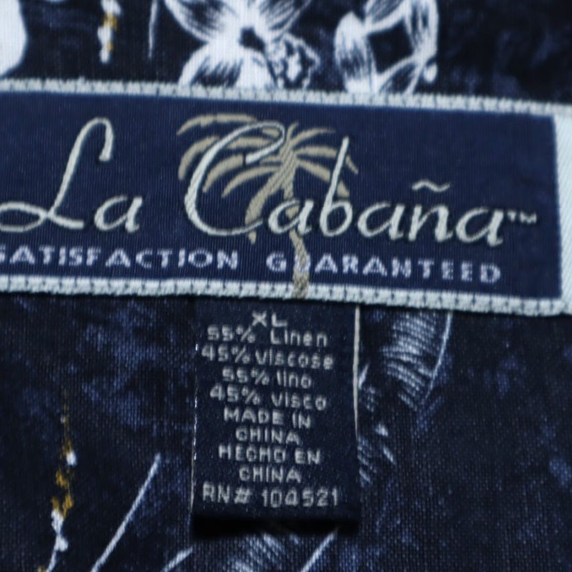 Vintage La Cabana Hawaiian Viscose Blend Linen Floral Shirt Navy Blue Mens XL Size US XL / EU 56 / 4 - 5 Thumbnail