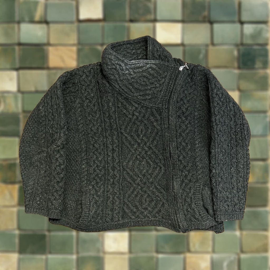 Vintage VINTAGE Aran Crafts Sweater Womens M Green Merino Wool Side Zip Cardigan Jacket Ireland Size M / US 6-8 / IT 42-44 - 1 Thumbnail