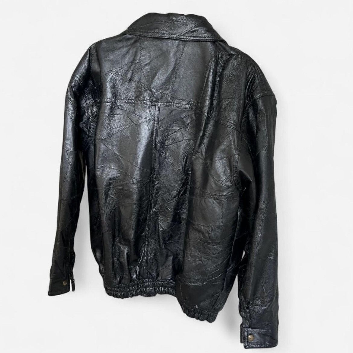 Vintage Vintage 90s Leather Patchwork Jacket – Men’s XL Size US XL / EU 56 / 4 - 9 Thumbnail