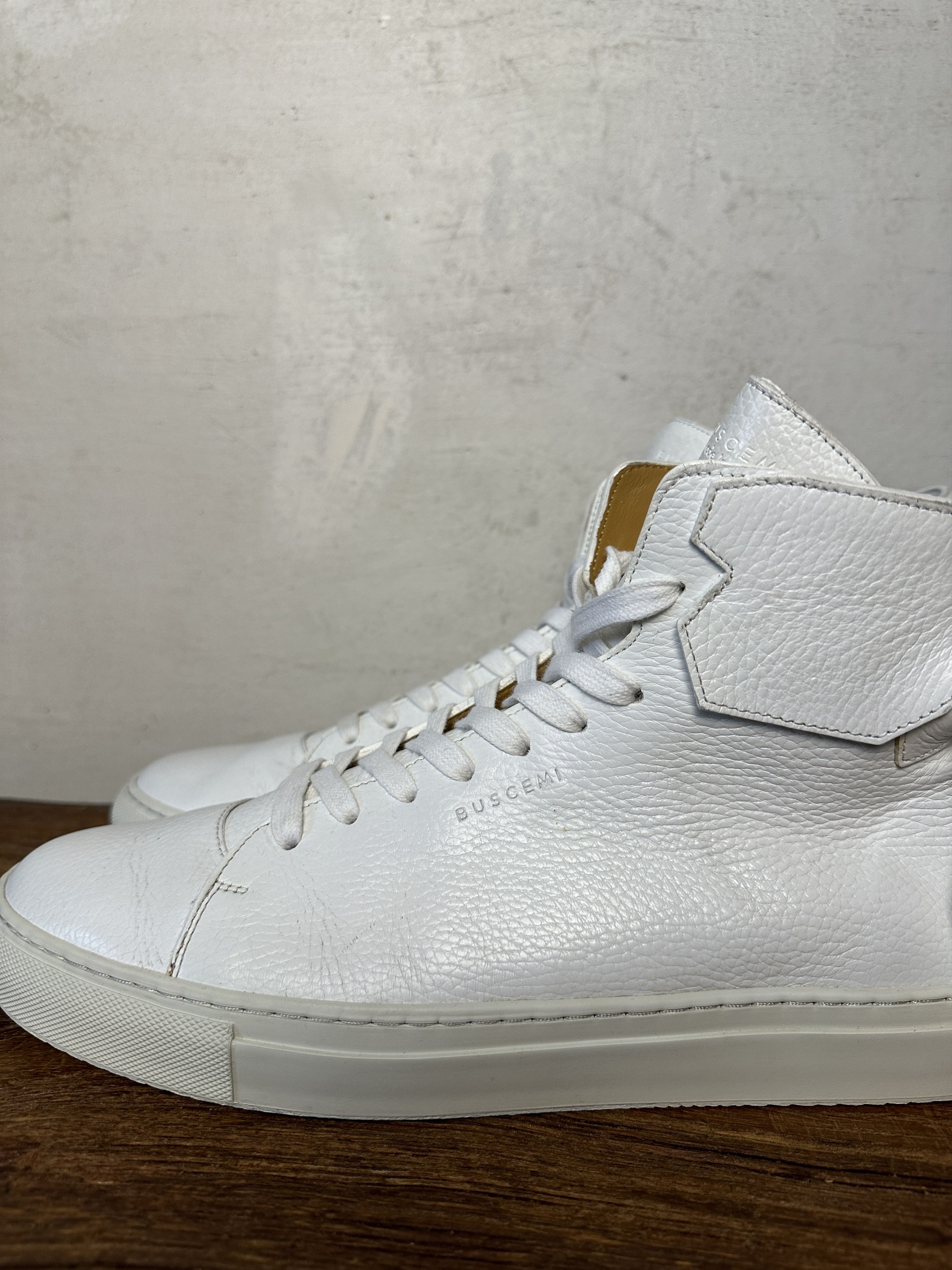 Buscemi BUSCEMI White Pelle Calf Leather Gold 125MM Sneakers Size US 13 / EU 46 - 5 Thumbnail