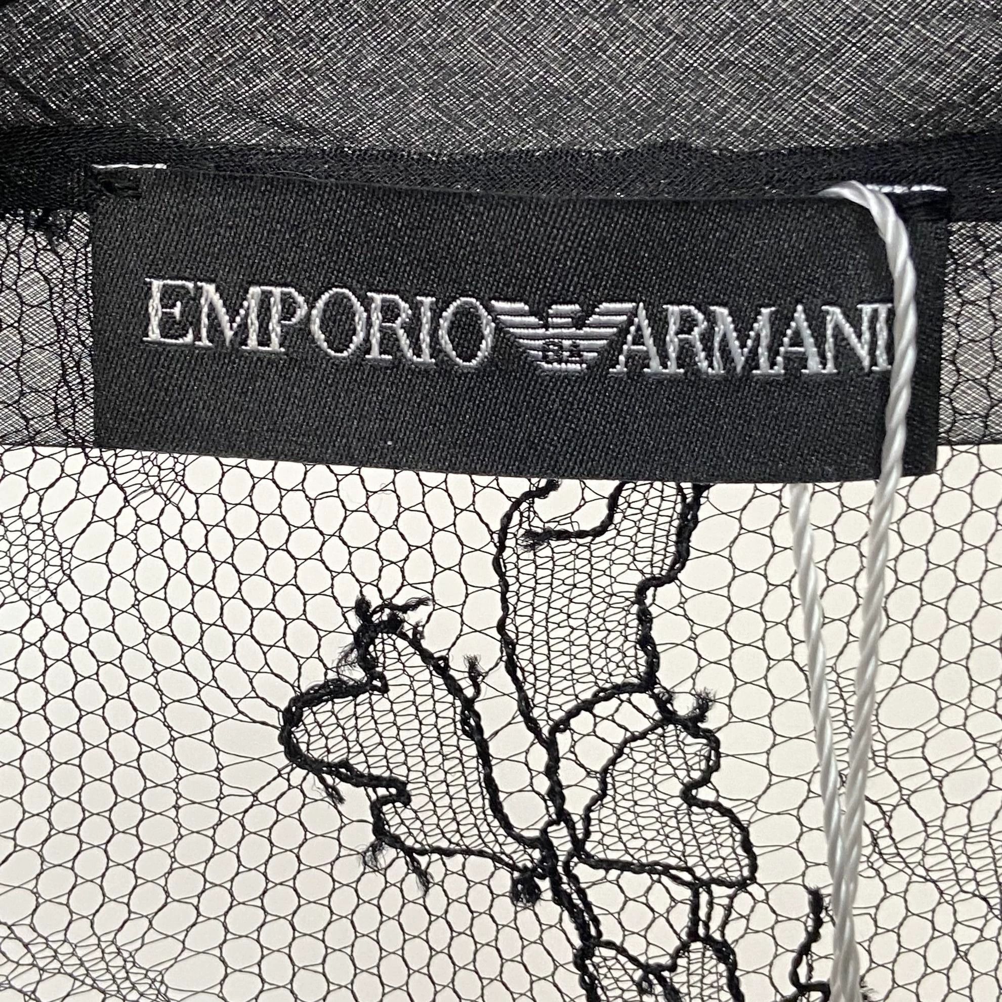Armani Emporio Armani Black Lace Top 7648 Size ONE SIZE - 7 Thumbnail