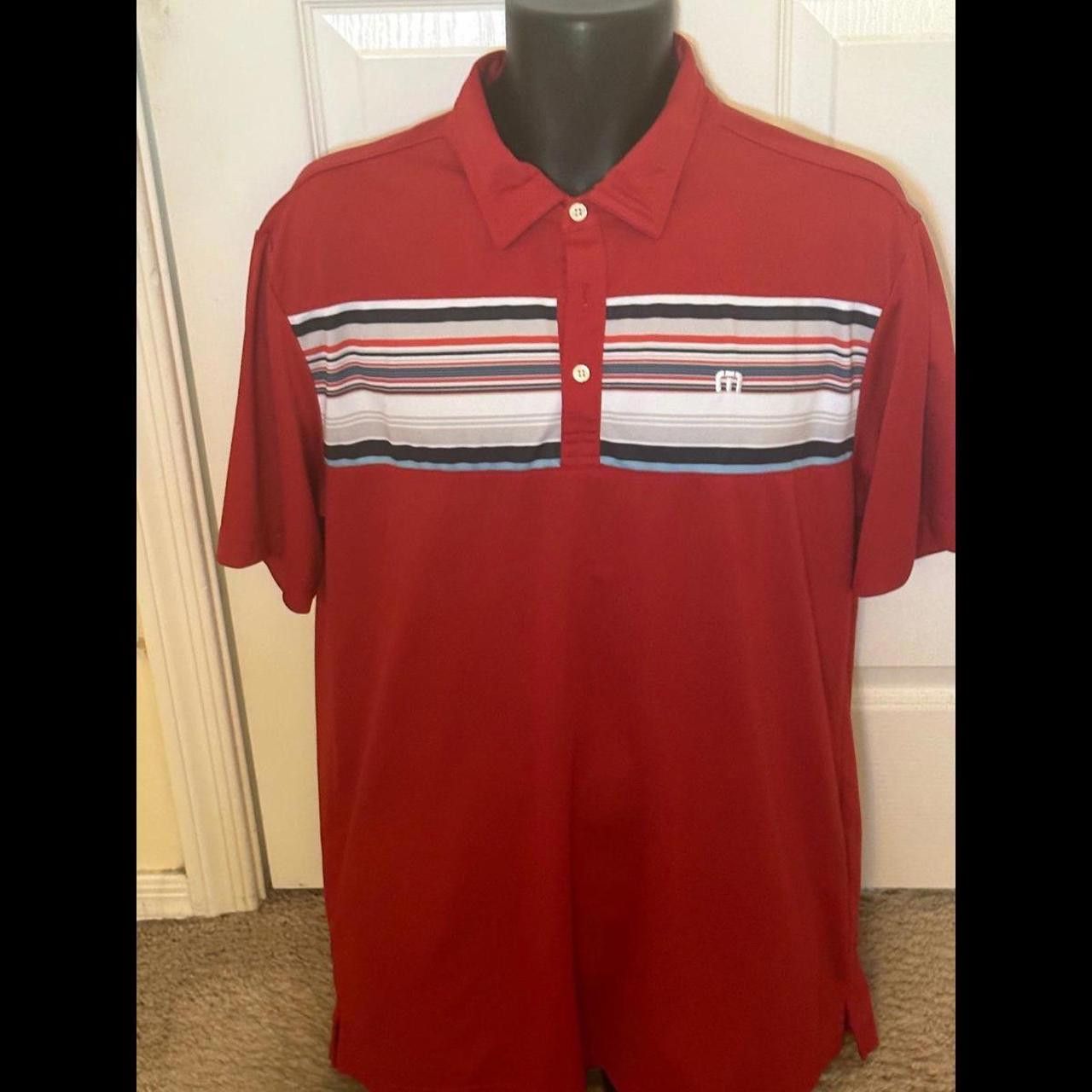 Designer Travis Mathew Red Striped Polo Size US L / EU 52-54 / 3 - 1 Thumbnail