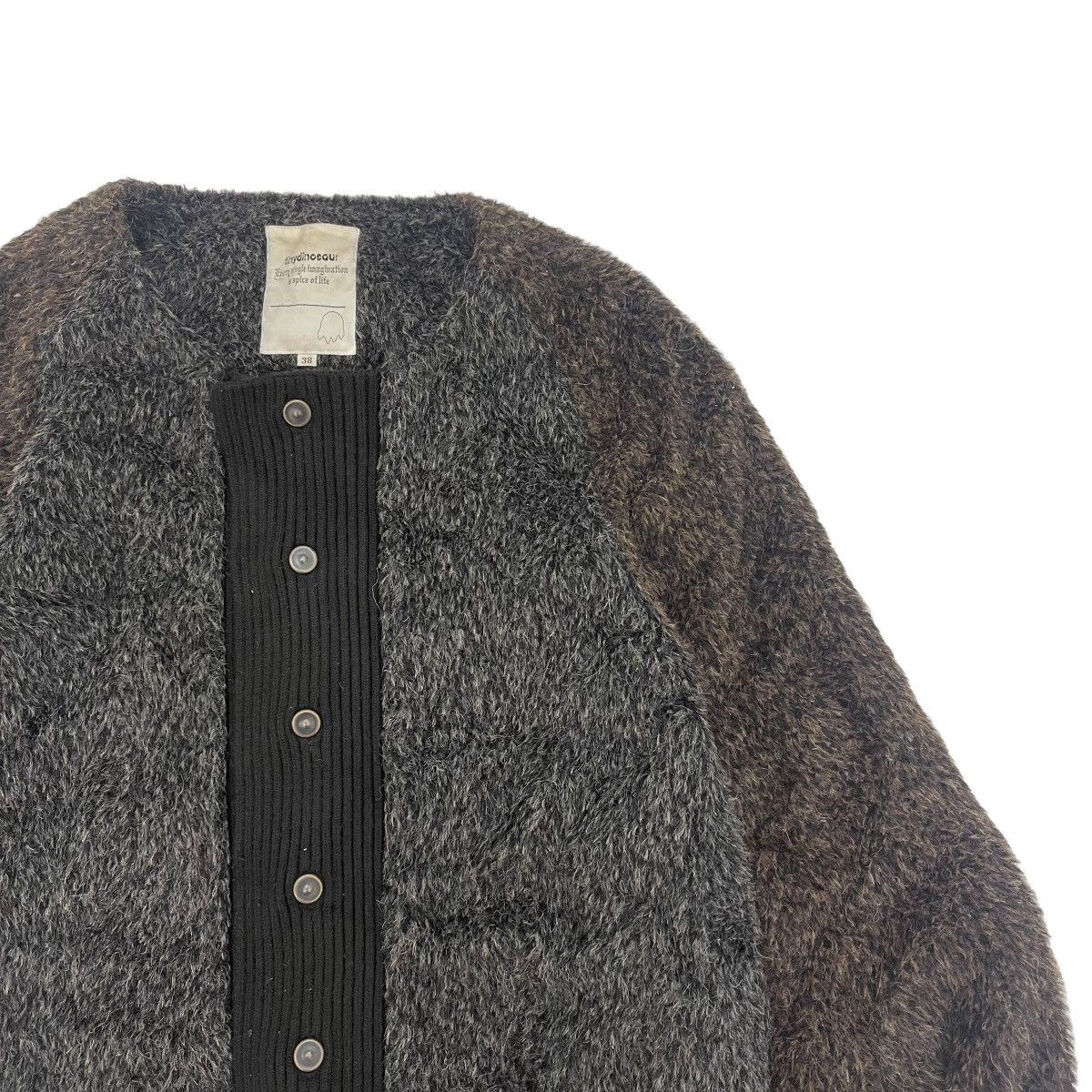 Japanese Brand ⚡️Tiny Dinosaur Faux Fur Button Mohair Jacket Made In 🇯🇵 Size M / US 6-8 / IT 42-44 - 8 Thumbnail