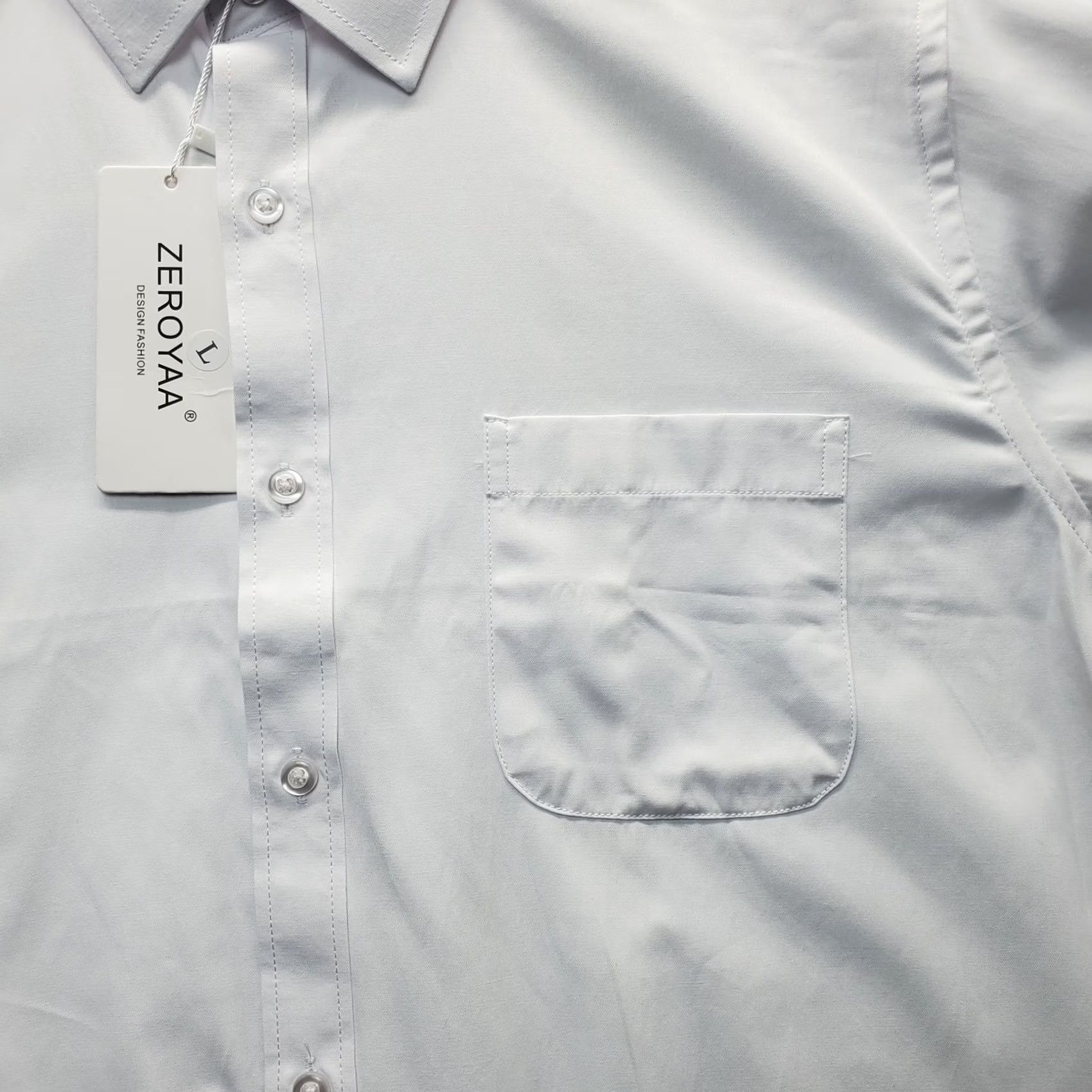 Vintage ZEROYAA Dress Shirt Men 42 White Formal Relaxed Fit Long Sleeve Collar Button-Up Shirt Mens 42 White Dress Shirt Size 42R - 7 Thumbnail
