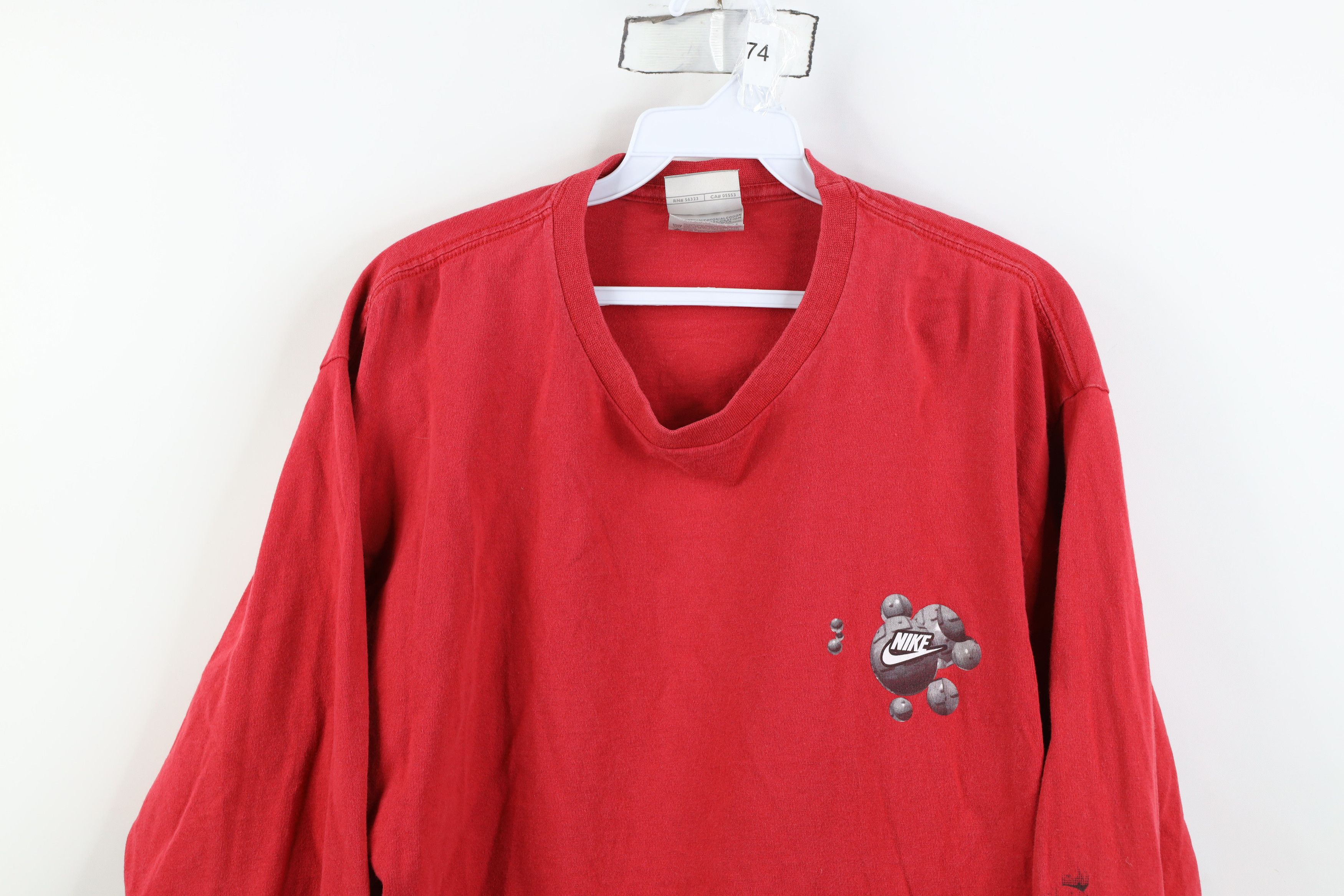 Nike Vintage Y2K Nike Air Bubble Spell Long Sleeve T-Shirt Red Size US L / EU 52-54 / 3 - 2 Thumbnail