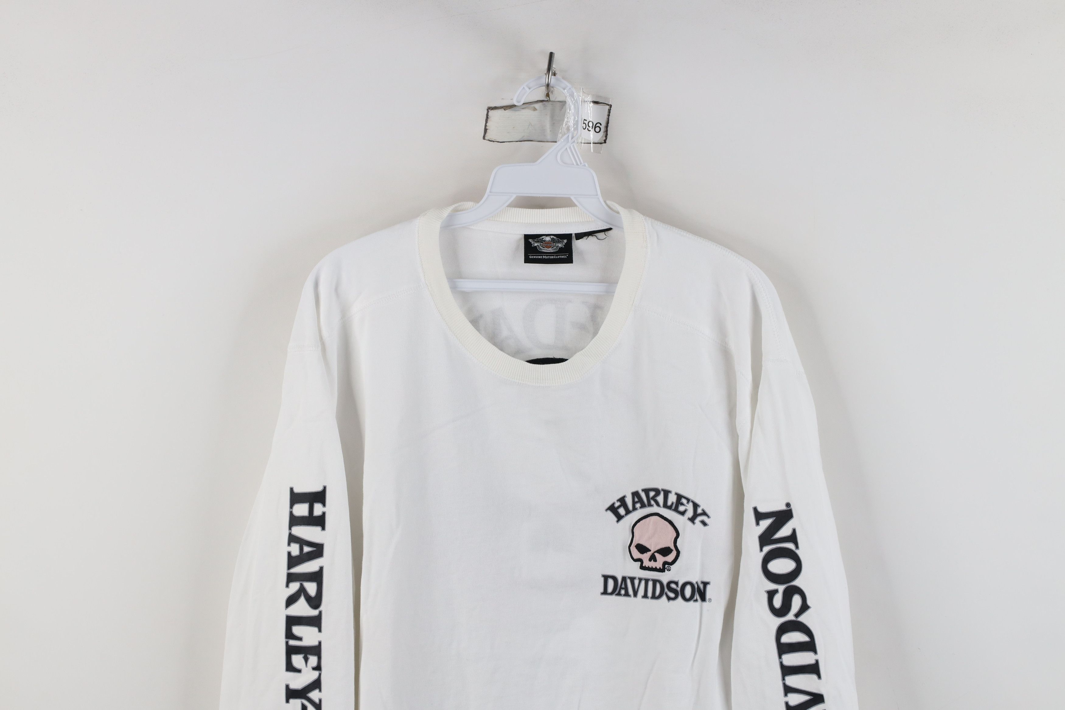 Harley Davidson Vintage Harley Davidson Skull Long Sleeve T-Shirt White Size US XXL / EU 58 / 5 - 2 Thumbnail
