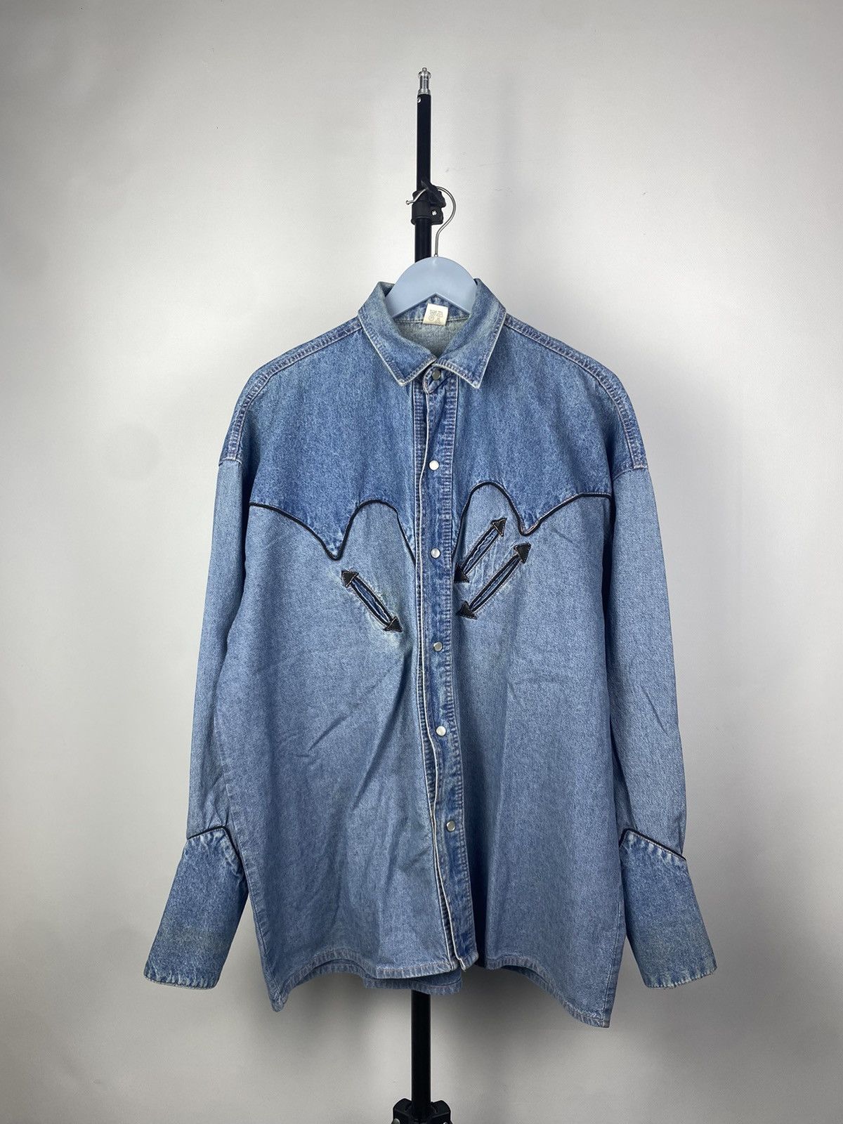 Cowboy Equipment × Vintage 90s vintage USA western cowboy denim shirt Size US M / EU 48-50 / 2 - 1 Thumbnail
