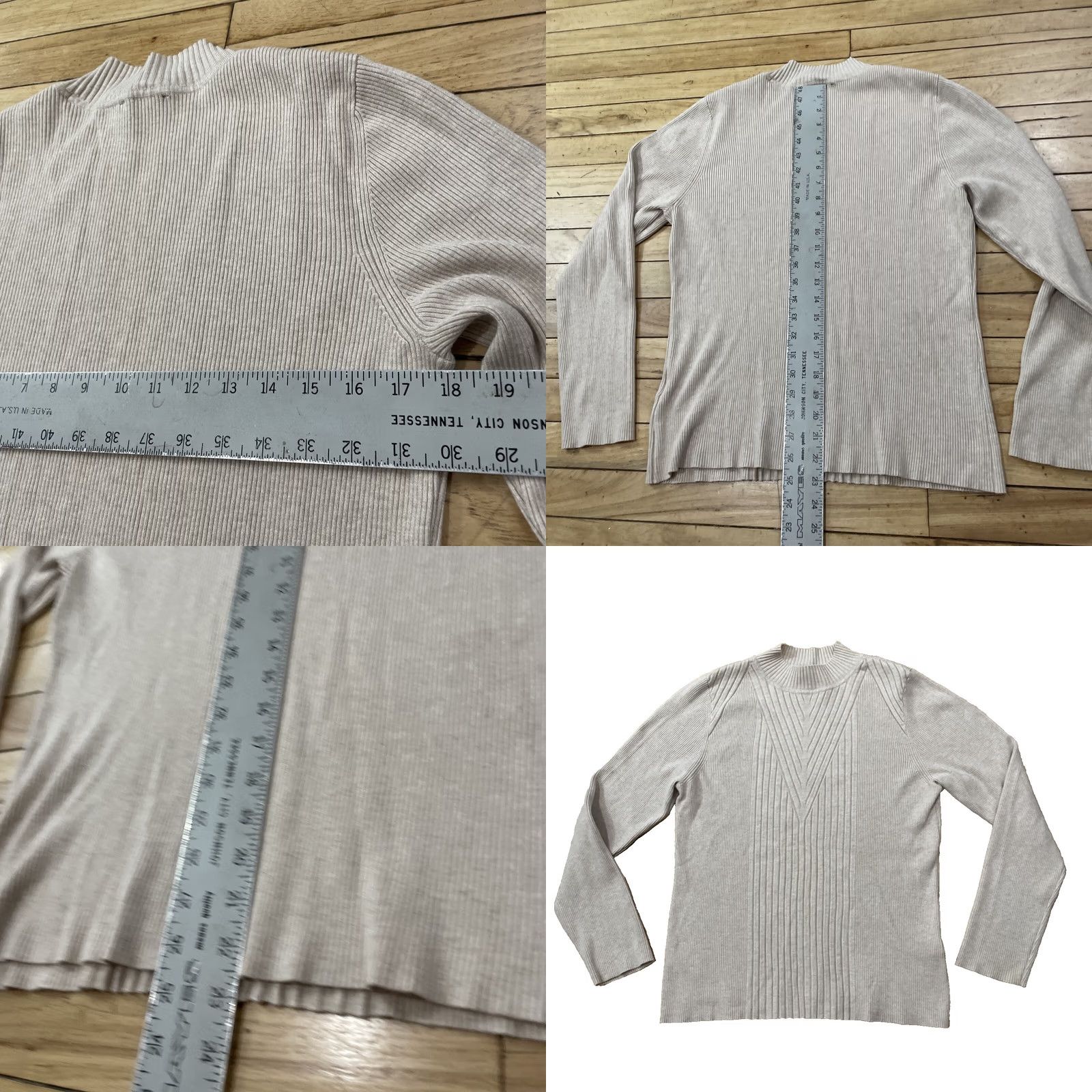 Vintage INC International Concepts Sweater Women 2XL Tan Boho Western Preppy Mock Neck Pullover Knit Stretch Size 2XL Womens Size XXL / US 16-18 / IT 52-54 - 8 Thumbnail