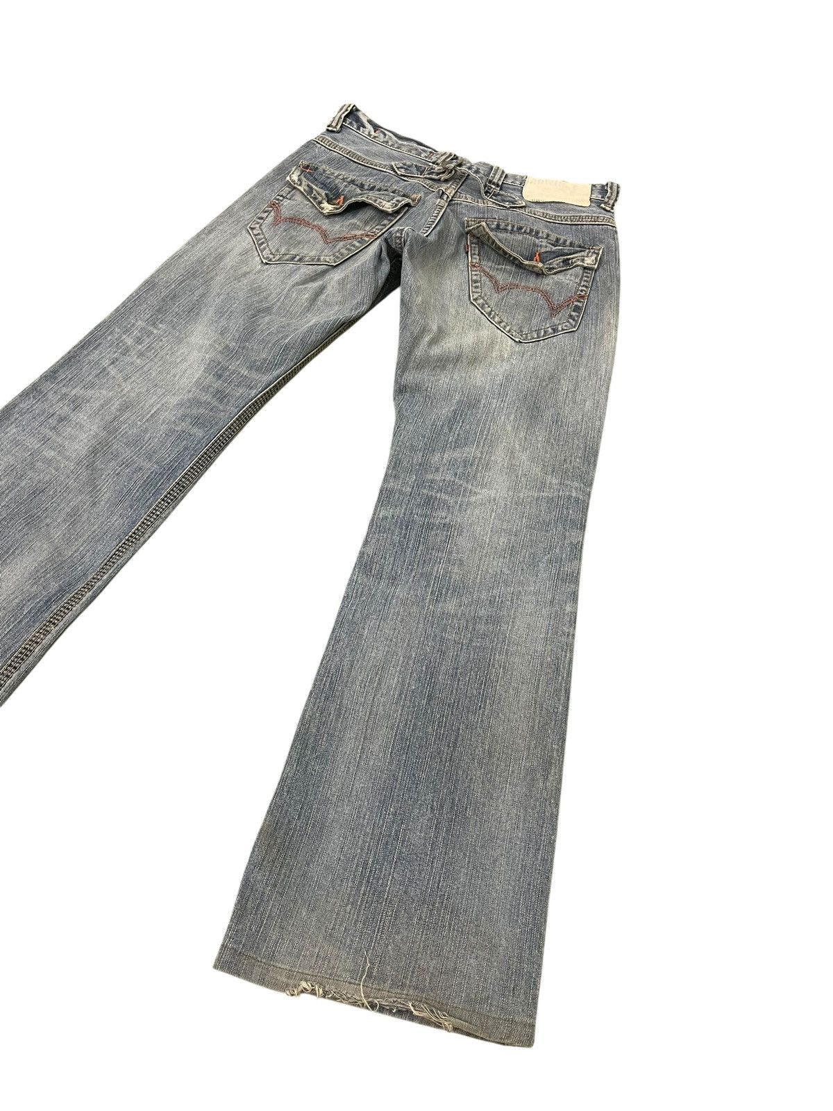 Le Grande Bleu (L.G.B.) Flare Jeans Edwin Japan Faded Distress Boot Cut 2🟦5 Size US 32 / EU 48 - 12 Thumbnail