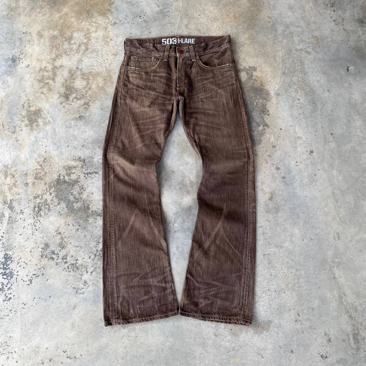 Edwin FLARE EWDIN 503 HERINGBONE GHOSTCLAW DARK BROWN Size US 30 / EU 46 - 3 Thumbnail