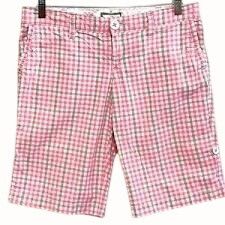 Designer American Eagle Pink White Plaid Check Shorts Belt Loops Pock Size 28" / US 6 / IT 42 - 1 Thumbnail