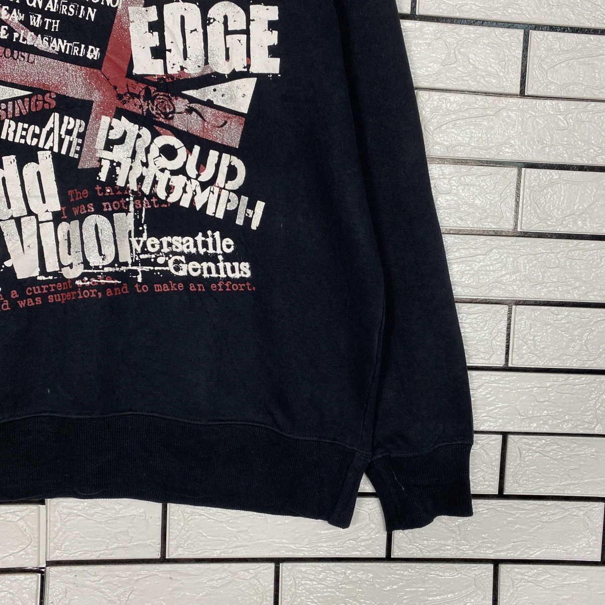Japanese Brand Punk Design Biker Sweatshirt Black Edge Big Logo Size US M / EU 48-50 / 2 - 6 Thumbnail