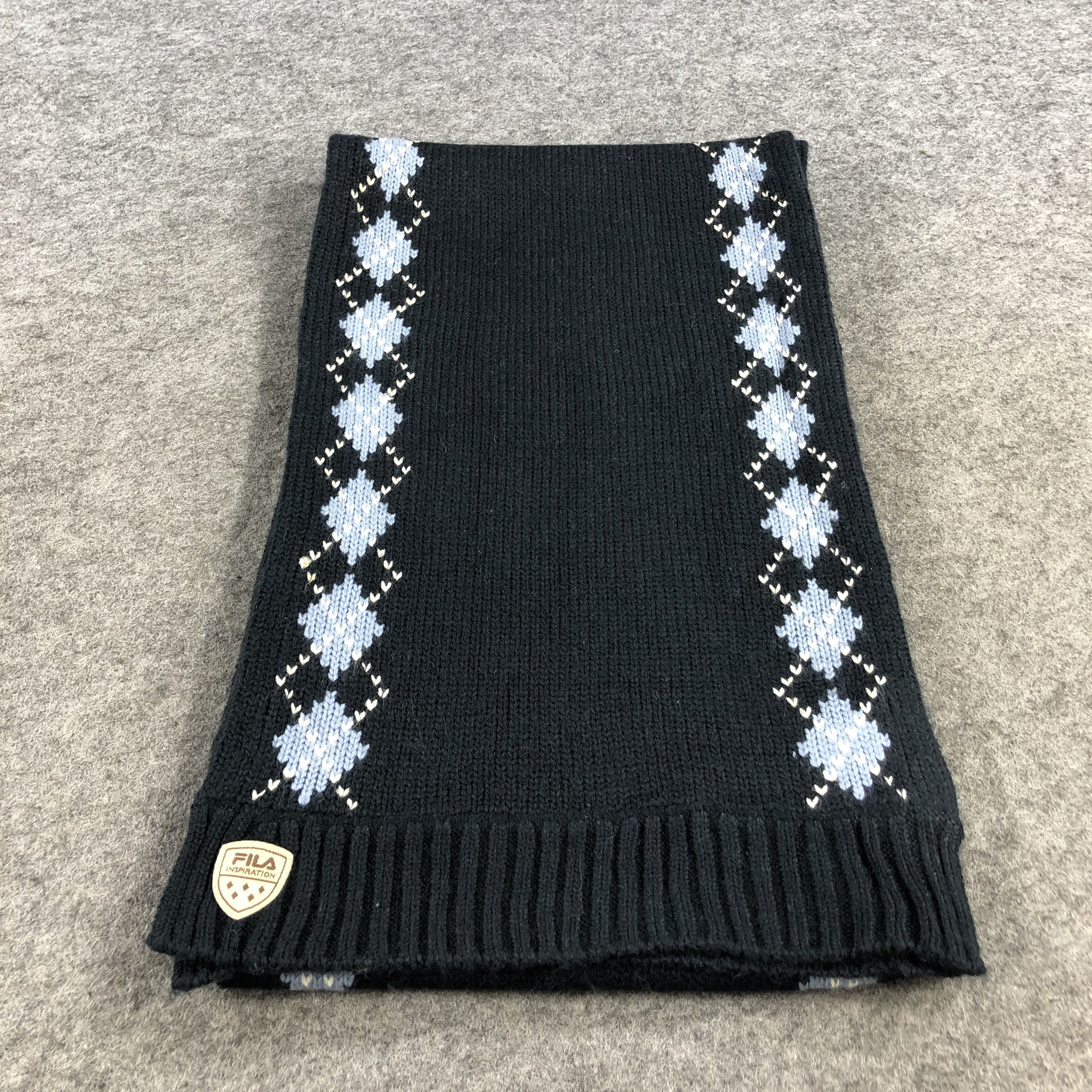 Fila Fila Argyle Wool Scarf Muffler V879 Size ONE SIZE - 2 Thumbnail