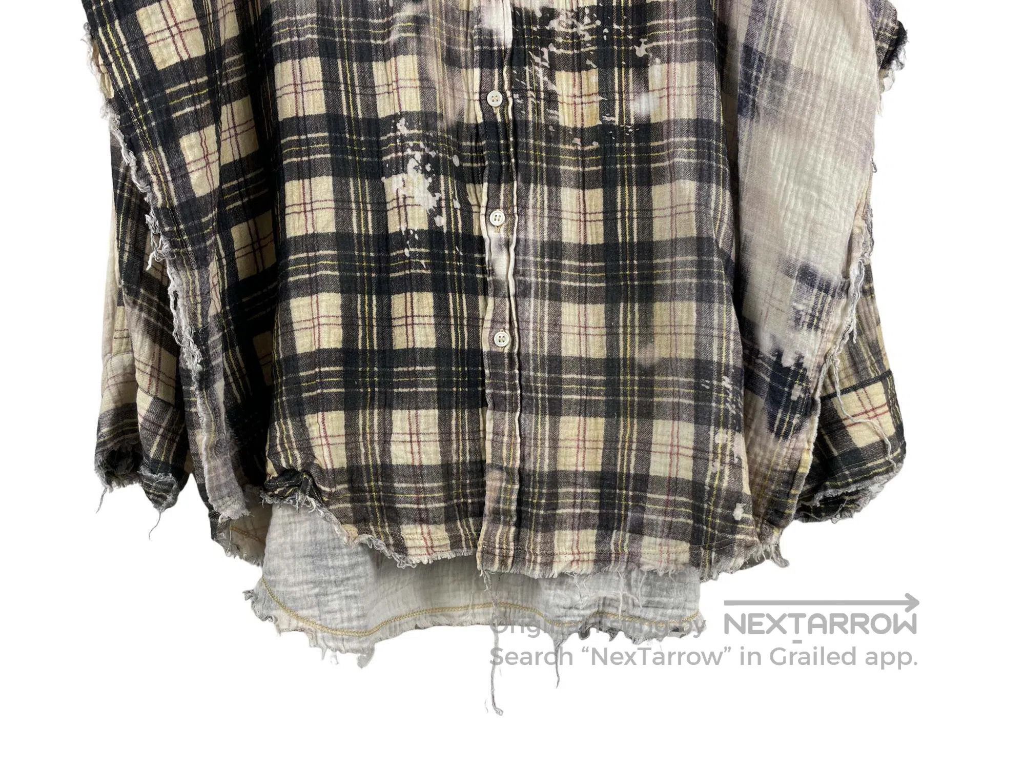 R13 R13 Distressed Frayed Loose Plaid Shirt Size US S / EU 44-46 / 1 - 4 Thumbnail